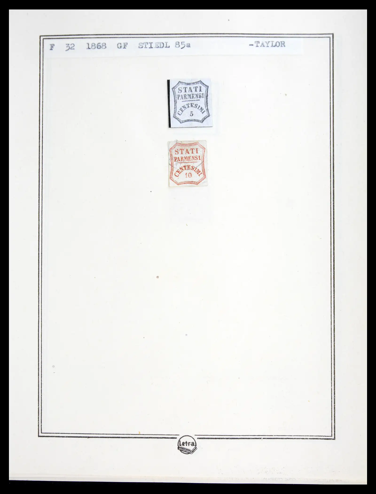 41081 0073 - Stamp collection 41081 Parma reference collection 1852-1859.