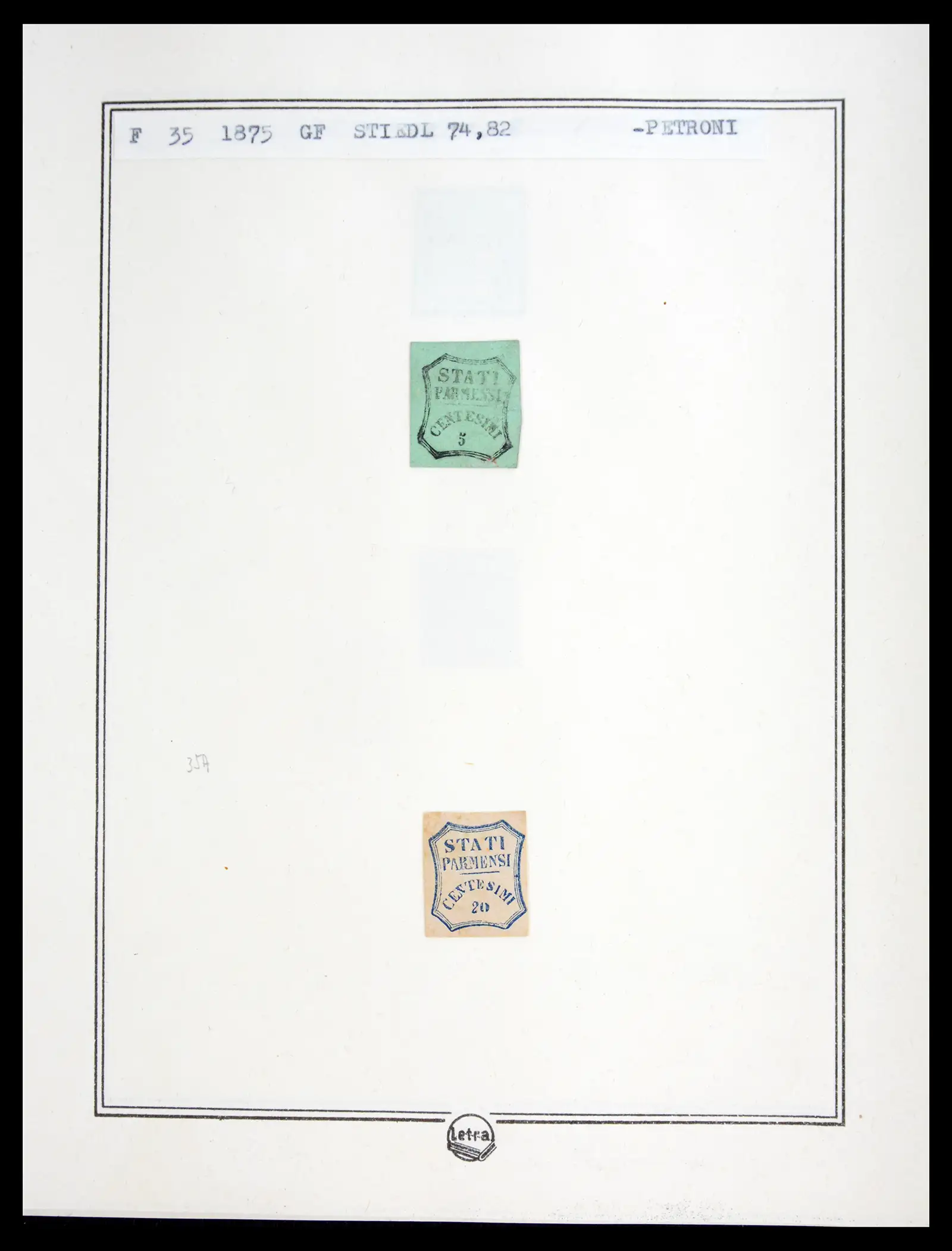 41081 0076 - Stamp collection 41081 Parma reference collection 1852-1859.
