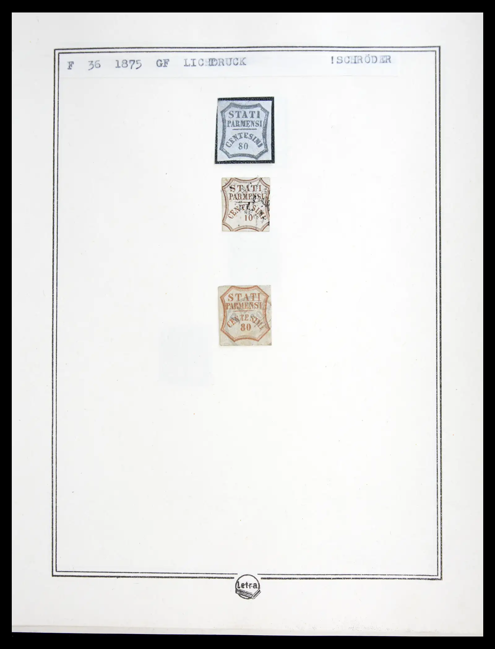 41081 0077 - Stamp collection 41081 Parma reference collection 1852-1859.
