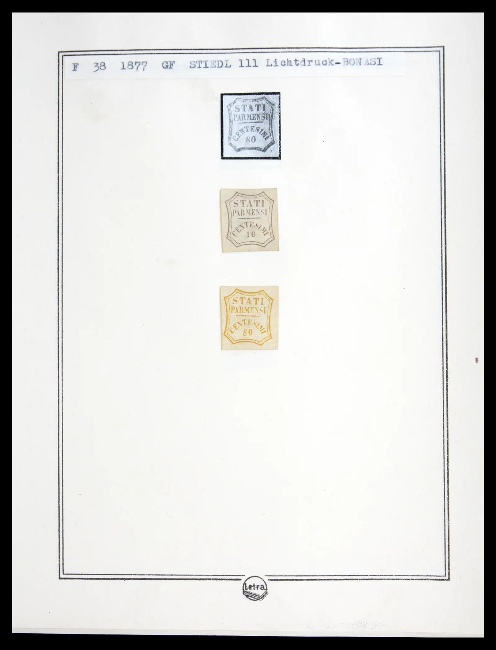41081 0079 - Stamp collection 41081 Parma reference collection 1852-1859.