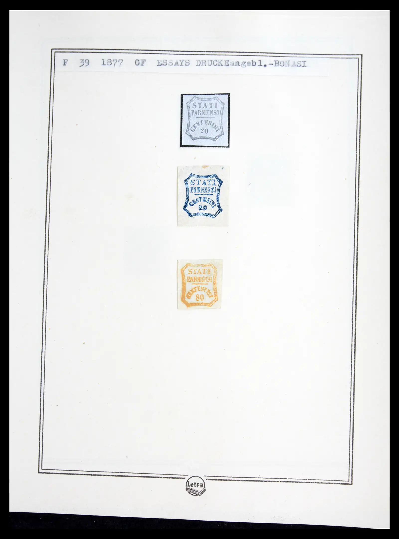 41081 0080 - Stamp collection 41081 Parma reference collection 1852-1859.