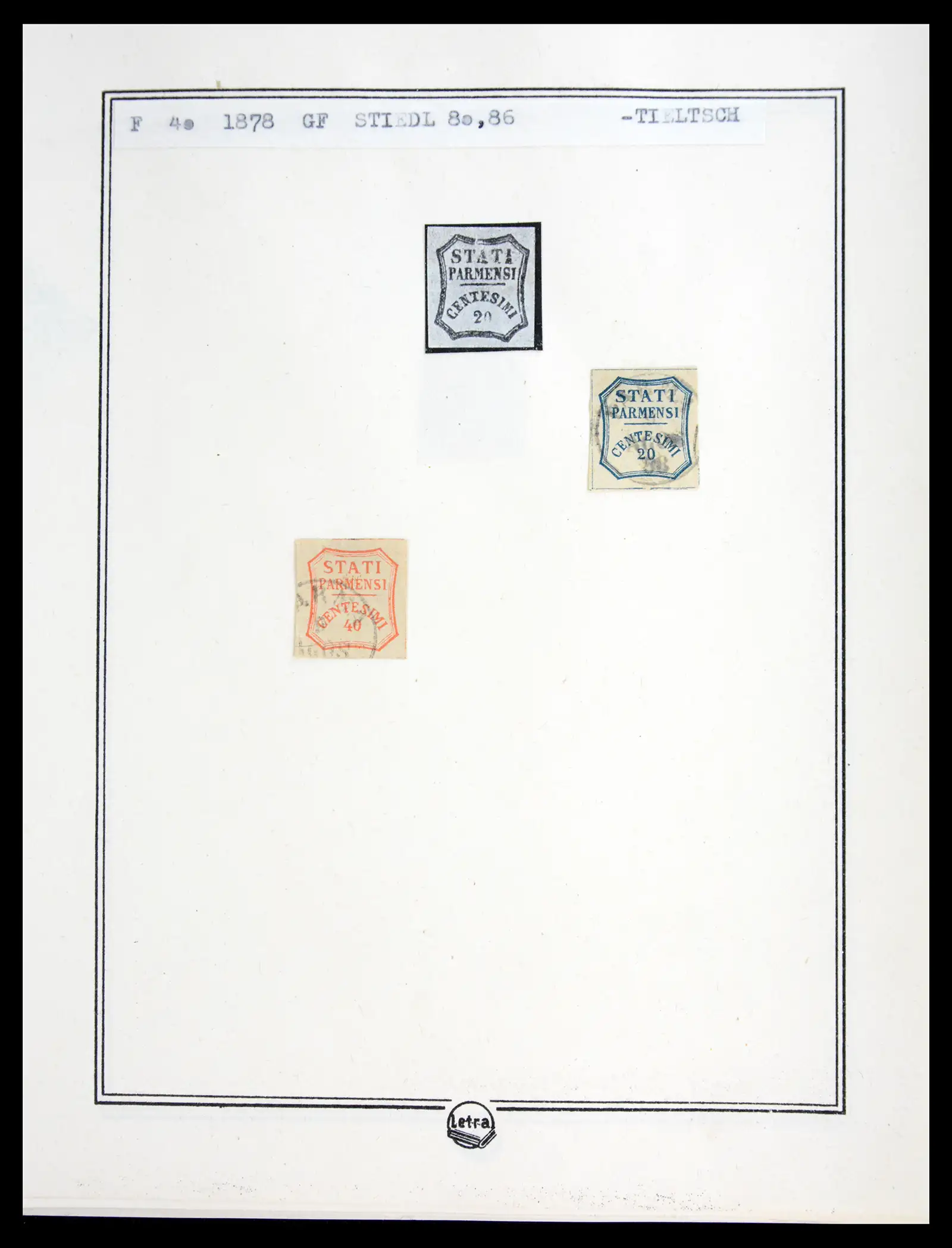 41081 0081 - Stamp collection 41081 Parma reference collection 1852-1859.