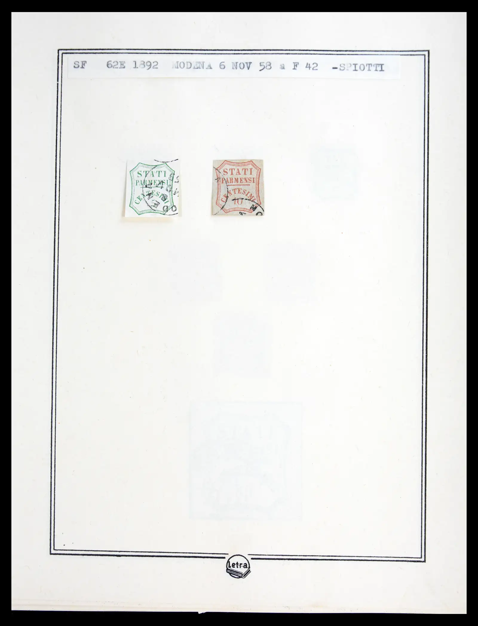 41081 0087 - Stamp collection 41081 Parma reference collection 1852-1859.
