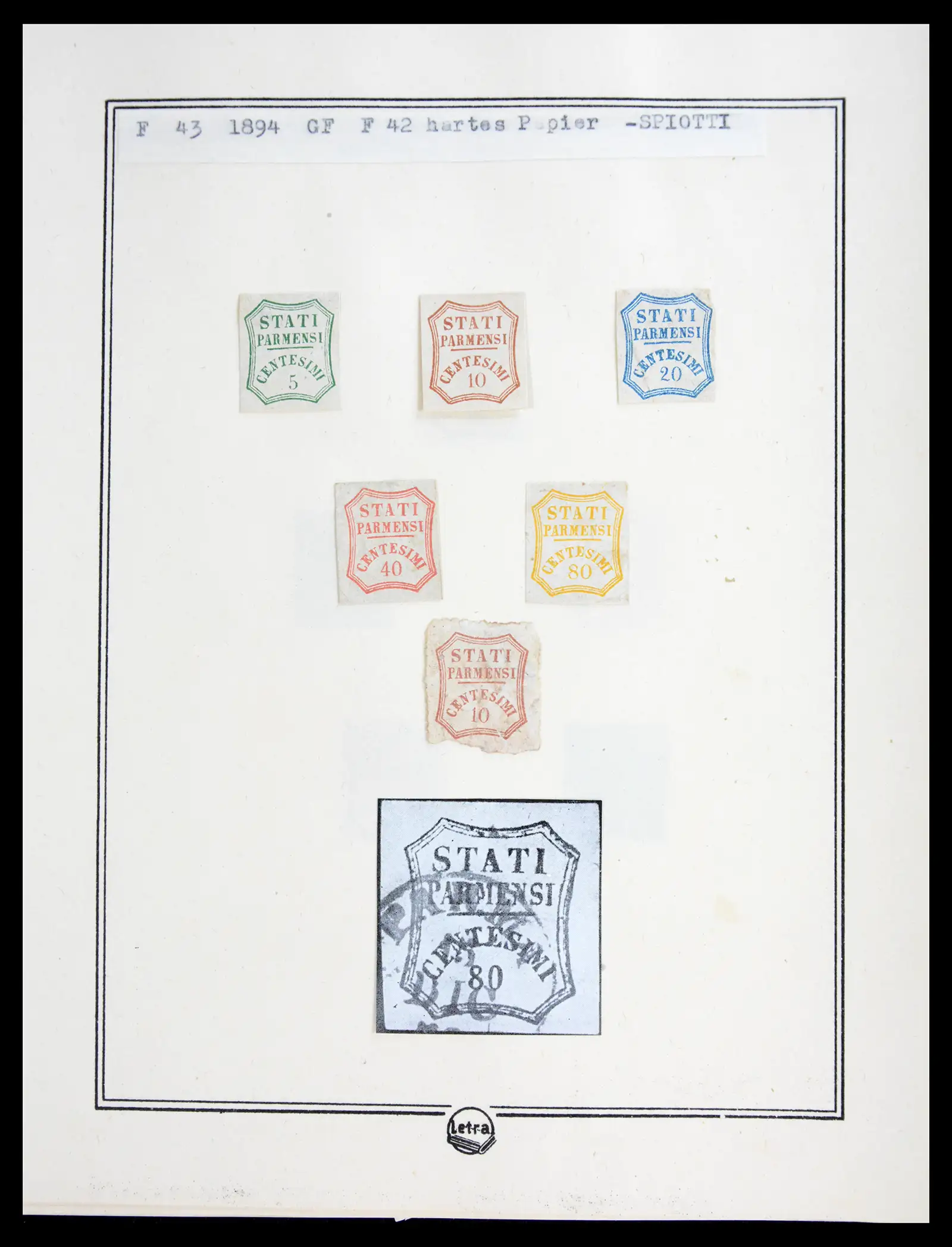 41081 0088 - Stamp collection 41081 Parma reference collection 1852-1859.