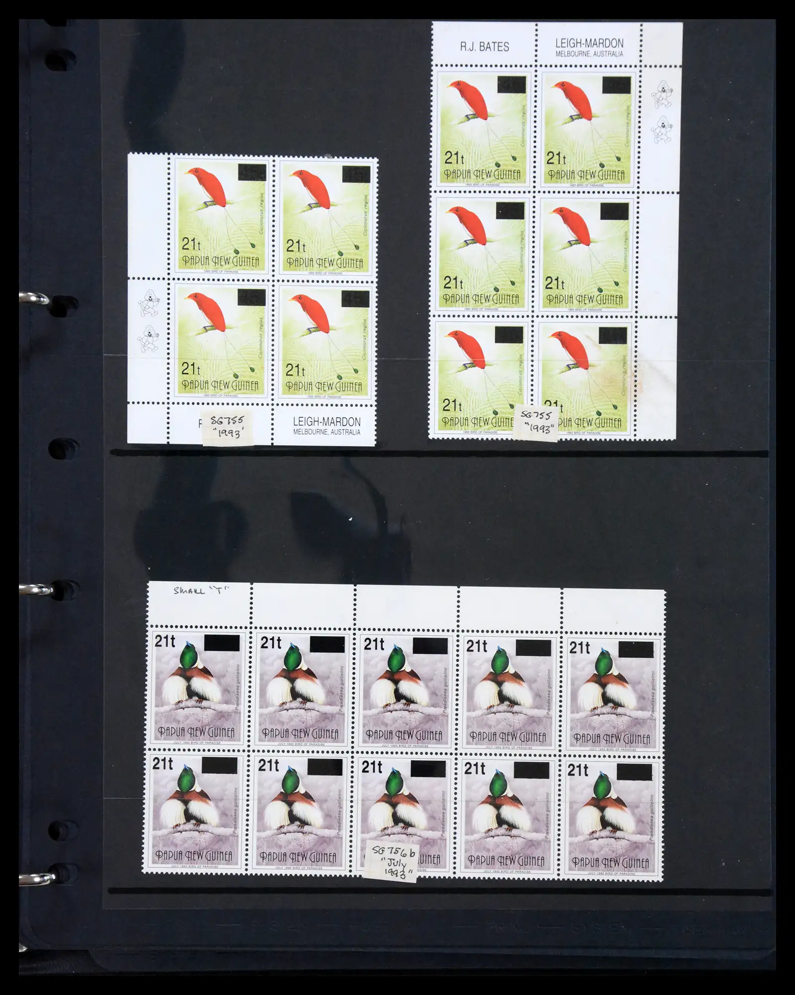 41086 0023 - Stamp collection 41086 Papua New Guinea emergency overprints 1993-1995.