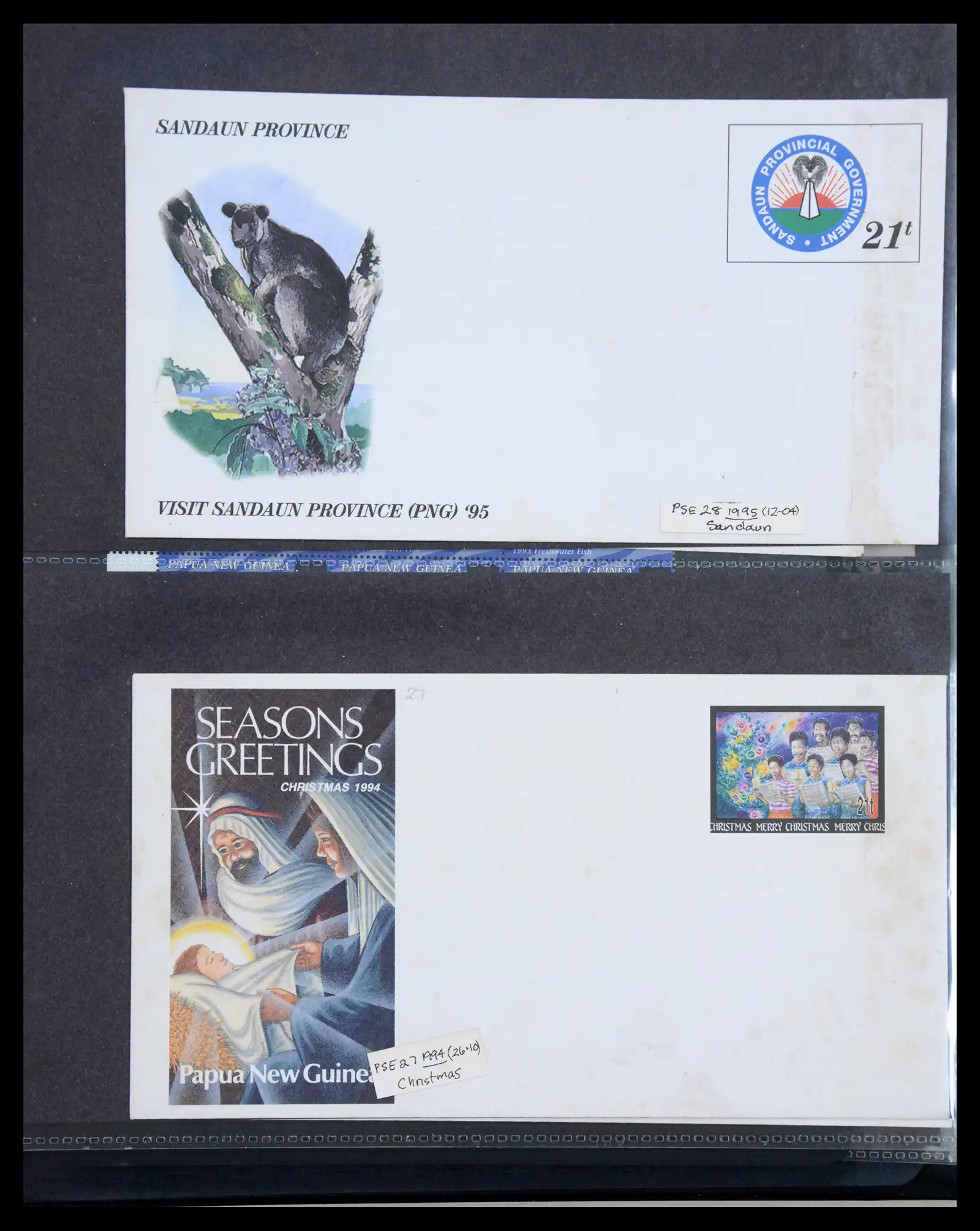 41086 0033 - Stamp collection 41086 Papua New Guinea emergency overprints 1993-1995.