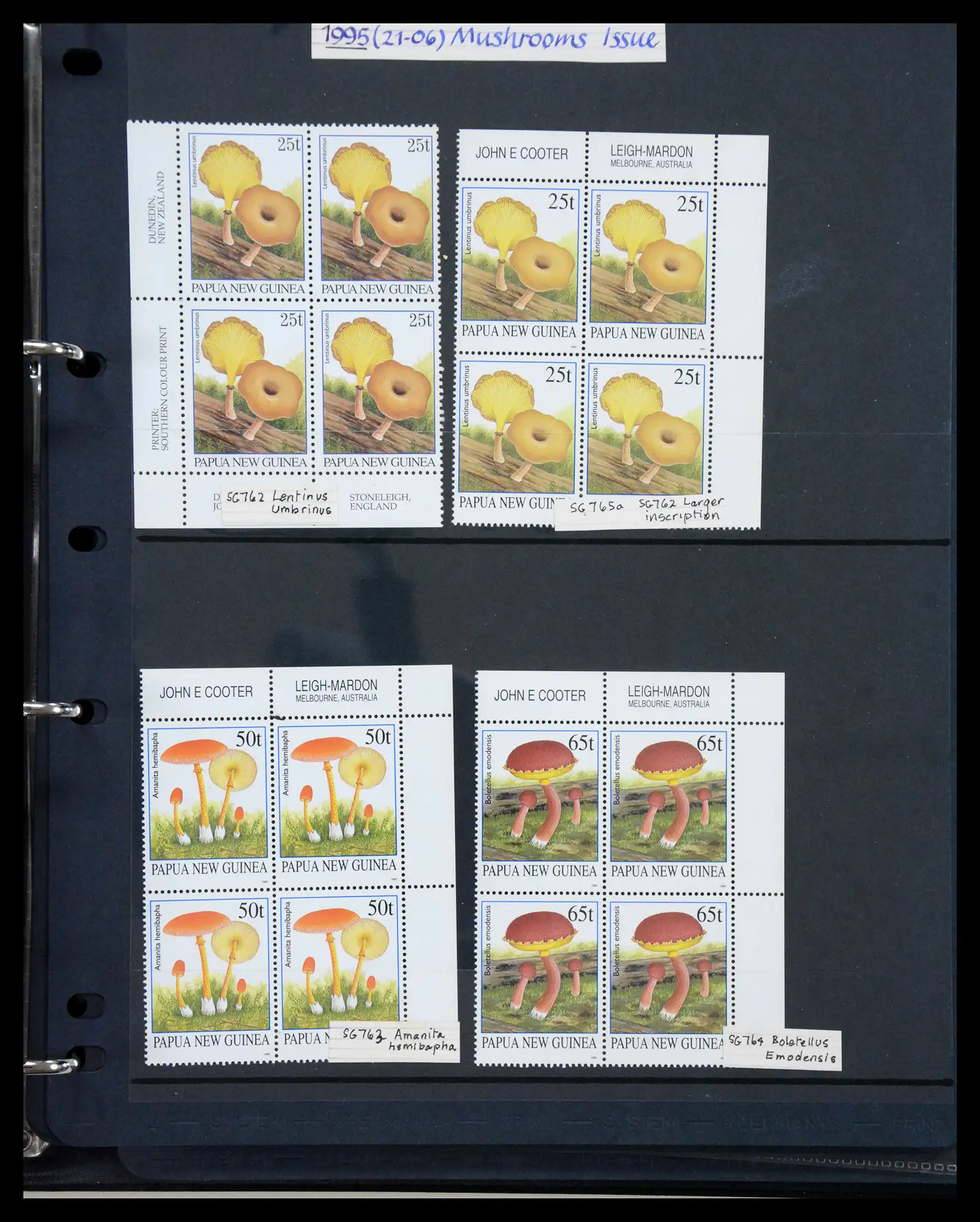 41086 0038 - Stamp collection 41086 Papua New Guinea emergency overprints 1993-1995.