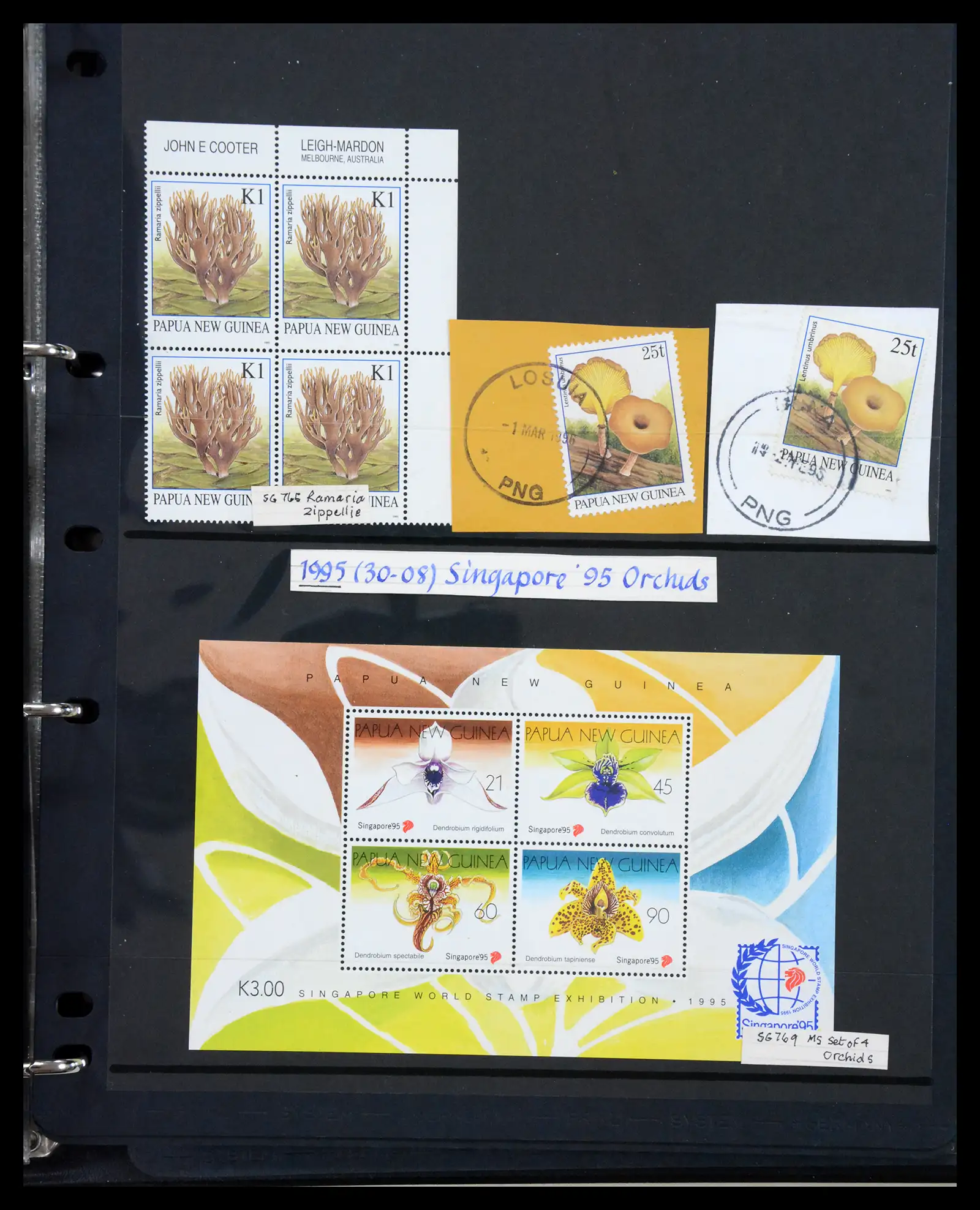 41086 0039 - Stamp collection 41086 Papua New Guinea emergency overprints 1993-1995.