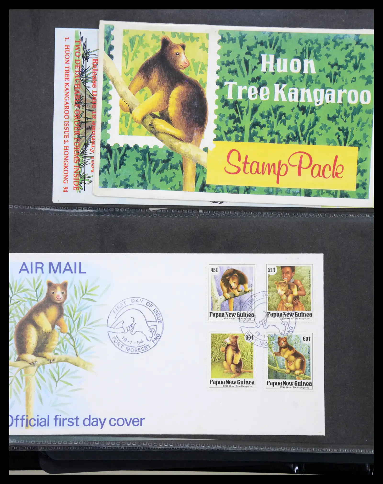 41086 0045 - Stamp collection 41086 Papua New Guinea emergency overprints 1993-1995.