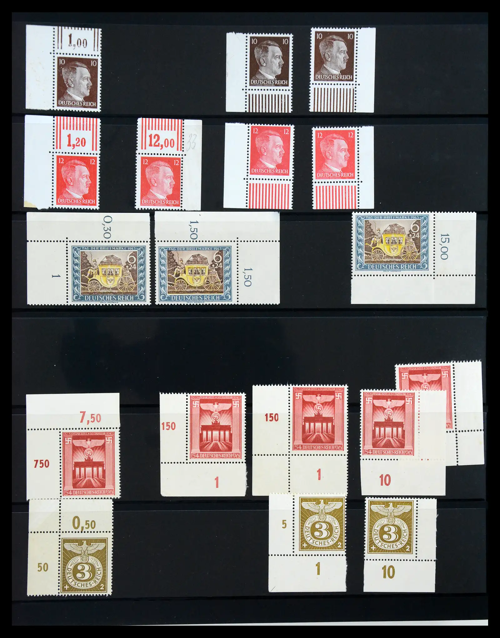 41100 0074 - Stamp collection 41100 Germany corner marginal stamps 1889-1945.
