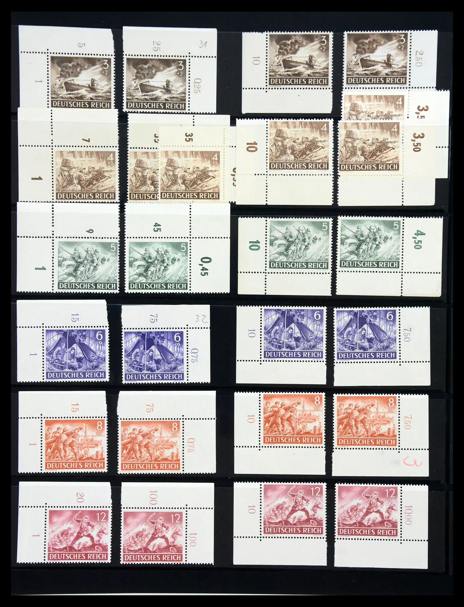 41100 0075 - Stamp collection 41100 Germany corner marginal stamps 1889-1945.