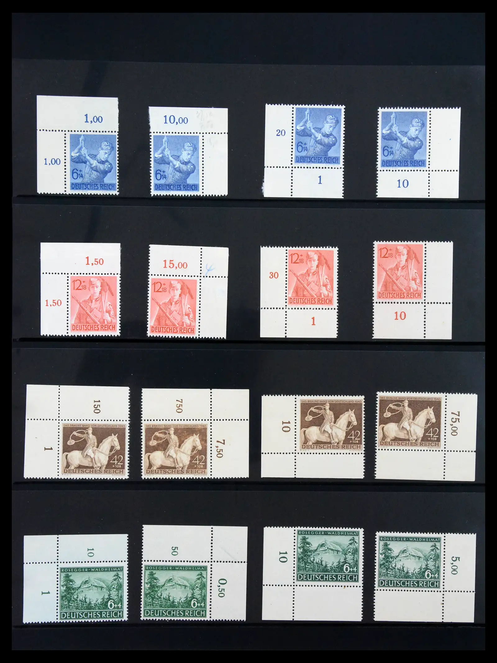 41100 0080 - Stamp collection 41100 Germany corner marginal stamps 1889-1945.