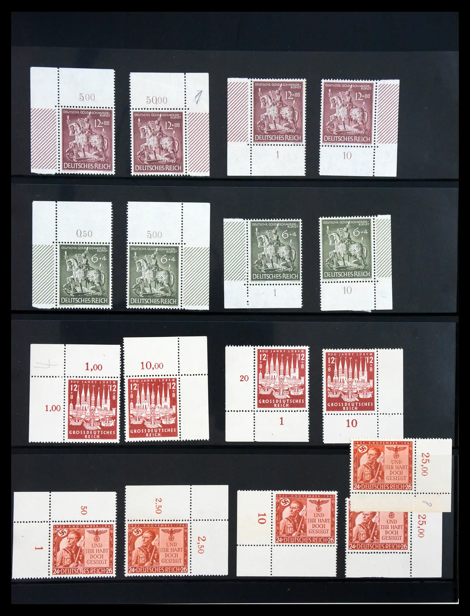 41100 0082 - Stamp collection 41100 Germany corner marginal stamps 1889-1945.