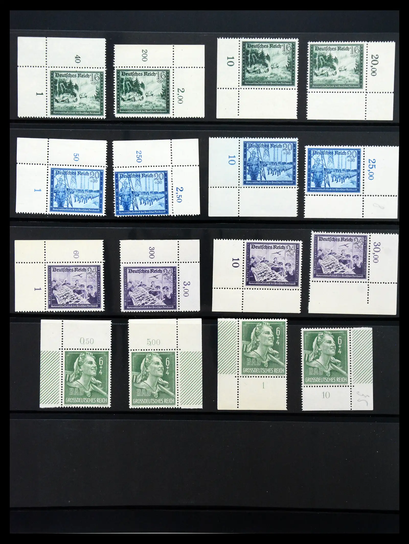 41100 0089 - Stamp collection 41100 Germany corner marginal stamps 1889-1945.