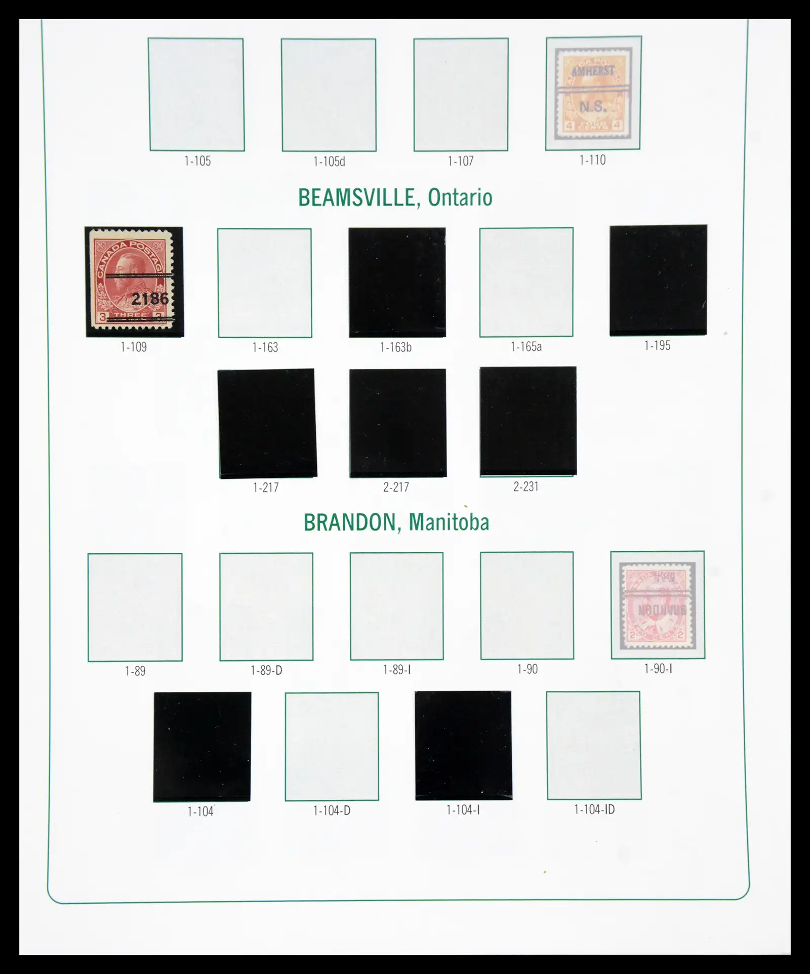 41101 0037 - Stamp collection 41101 Canada precancels.