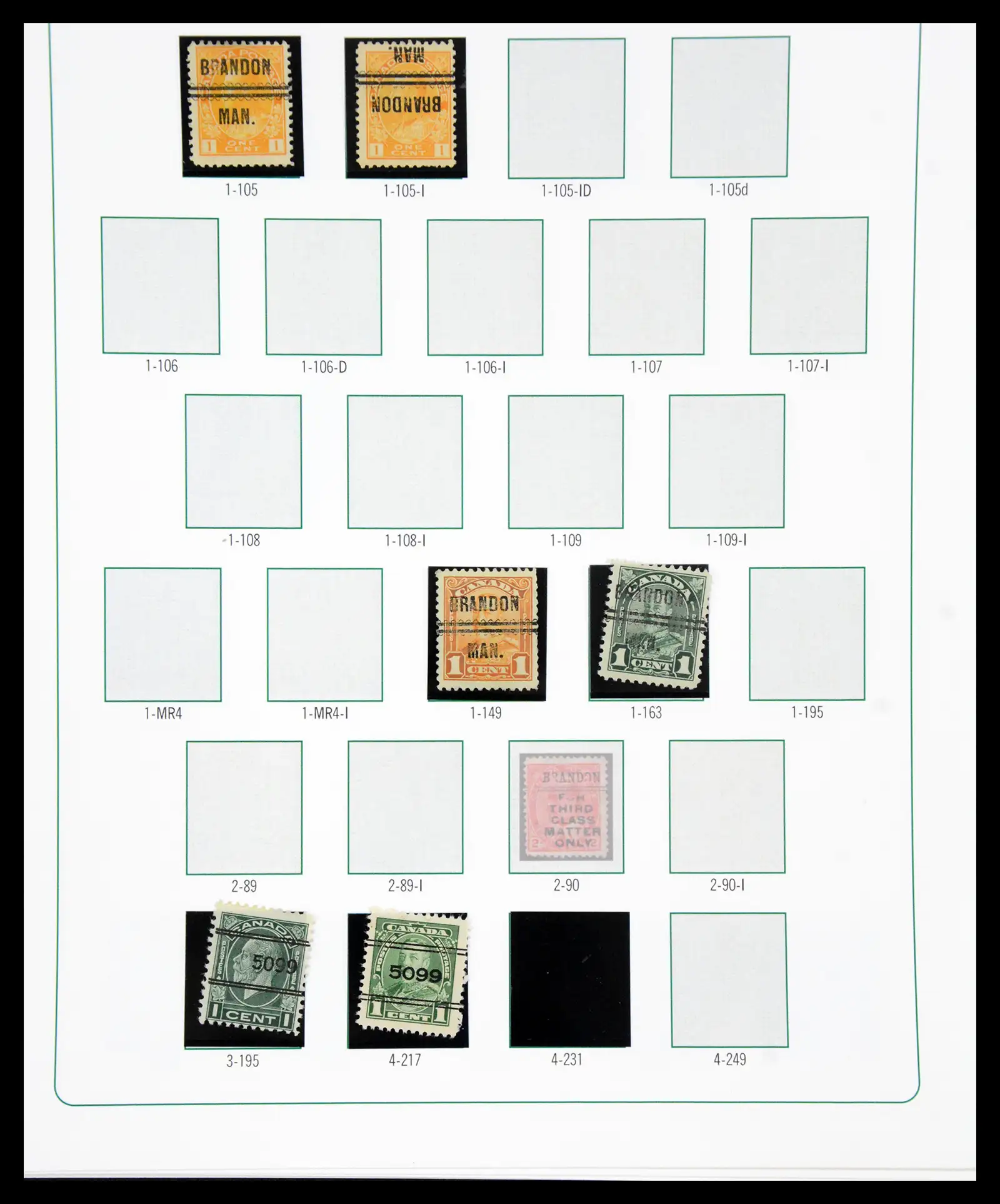 41101 0038 - Stamp collection 41101 Canada precancels.