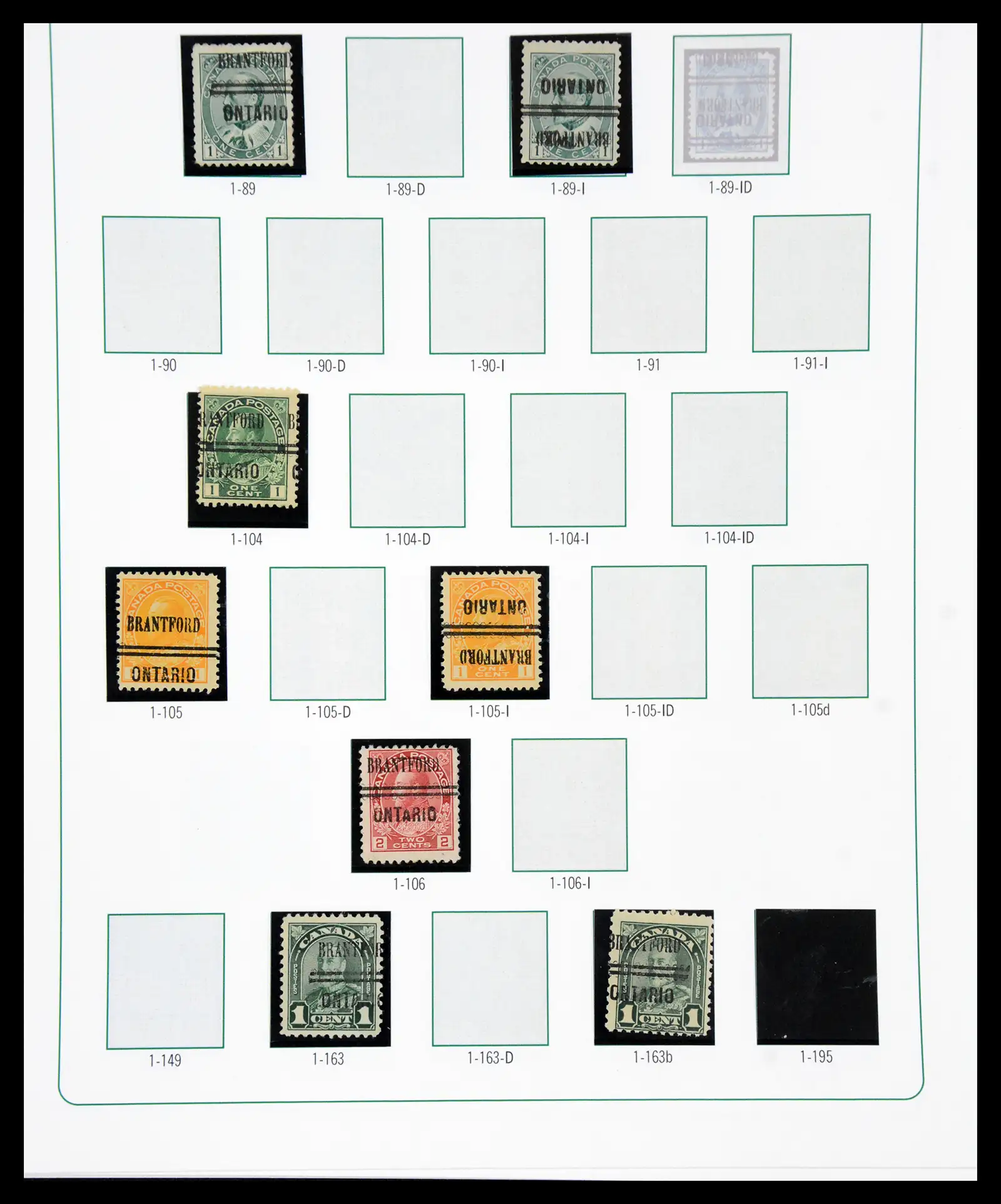 41101 0039 - Stamp collection 41101 Canada precancels.