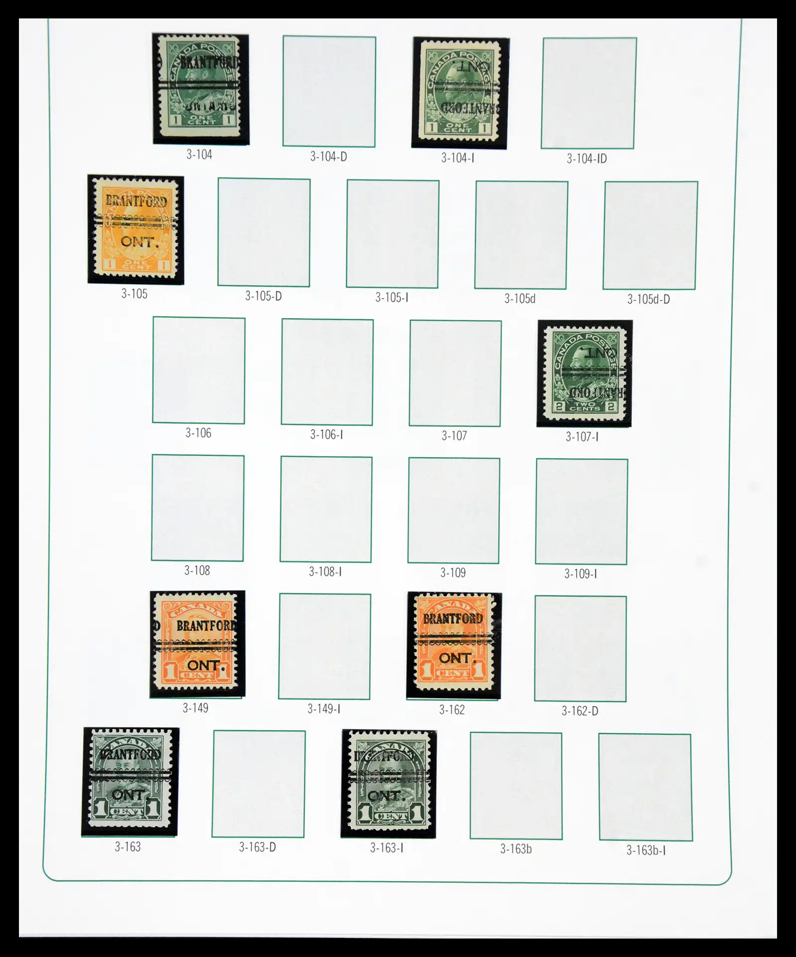 41101 0040 - Stamp collection 41101 Canada precancels.