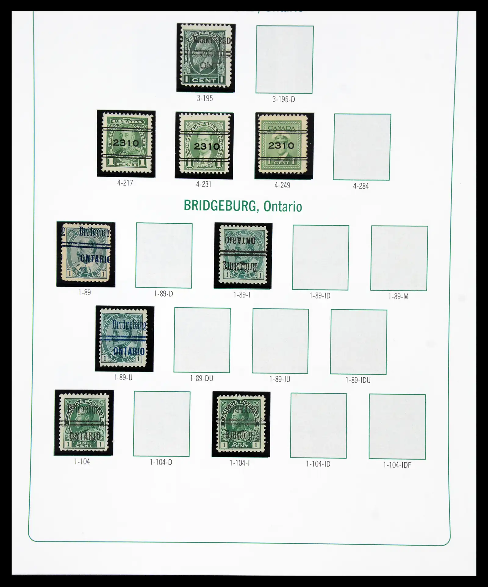 41101 0041 - Stamp collection 41101 Canada precancels.