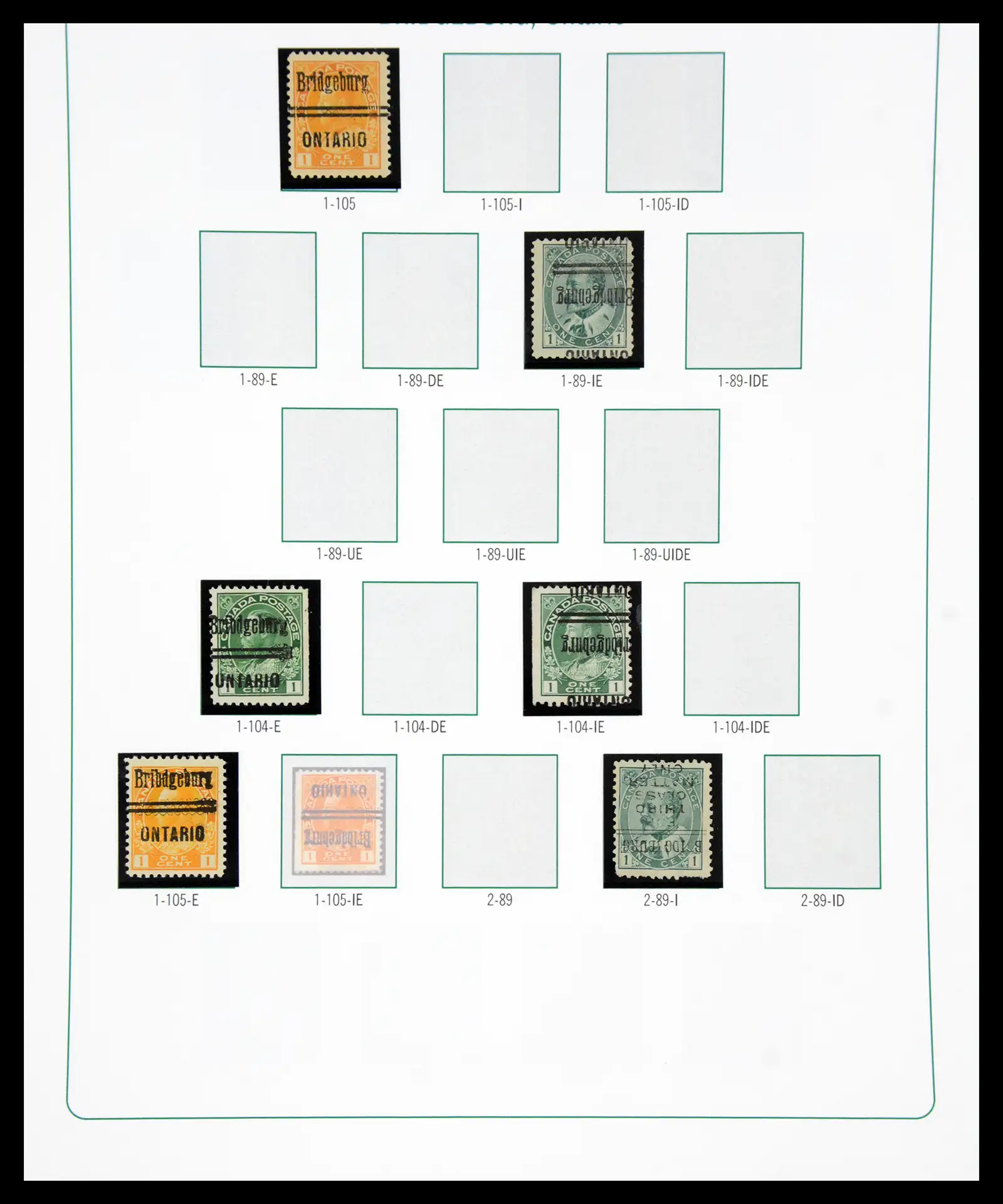 41101 0042 - Stamp collection 41101 Canada precancels.