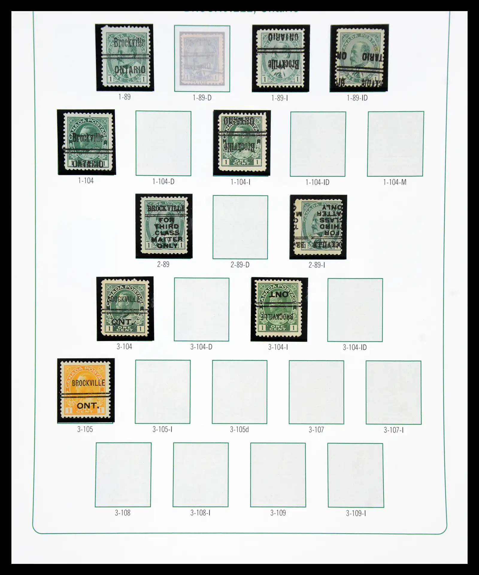 41101 0043 - Stamp collection 41101 Canada precancels.