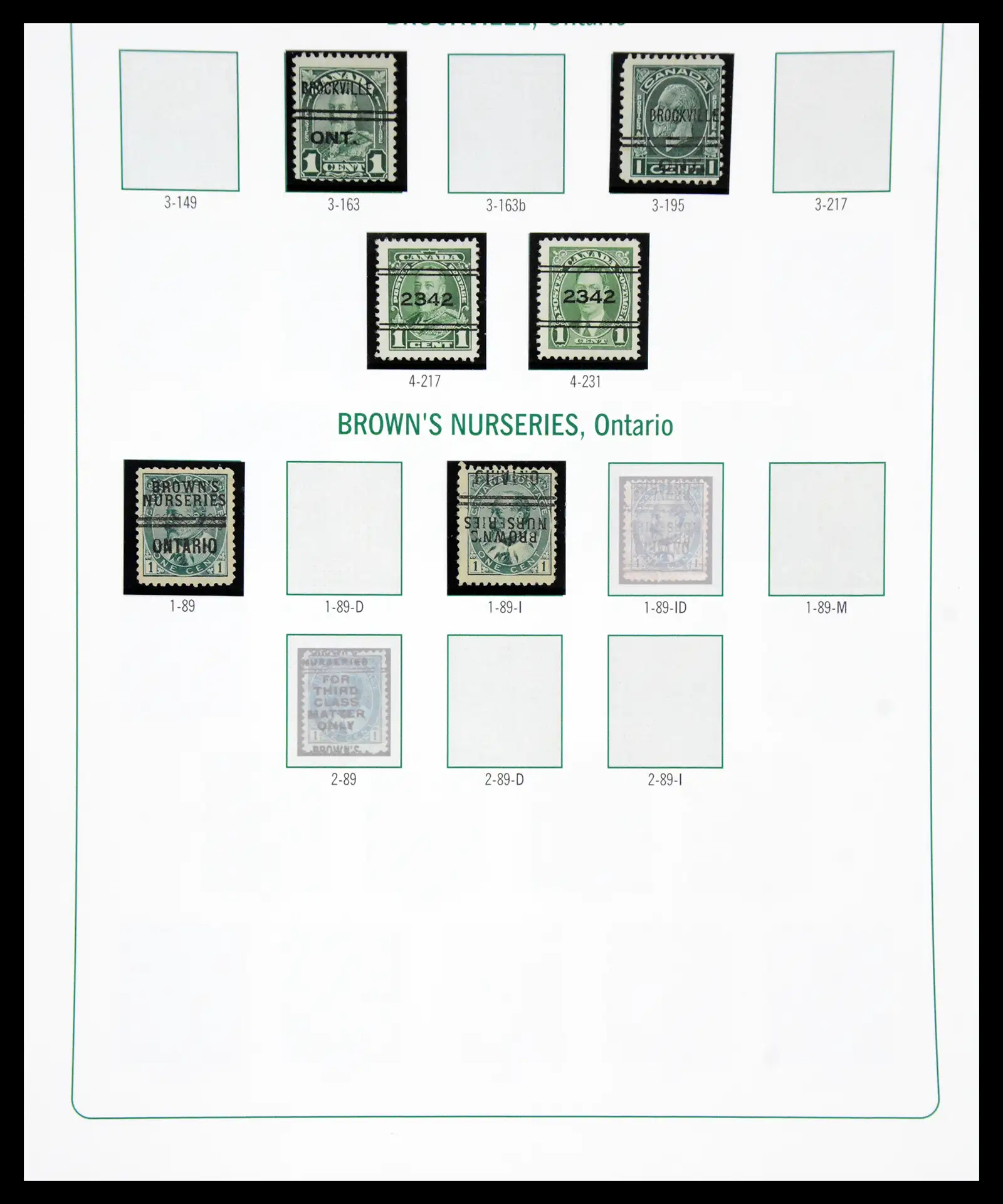 41101 0044 - Stamp collection 41101 Canada precancels.