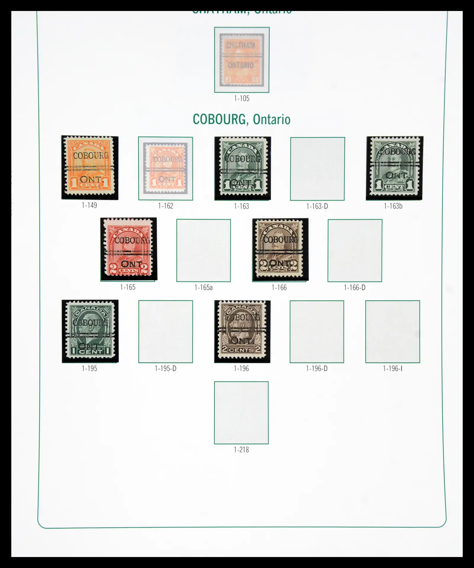 41101 0050 - Stamp collection 41101 Canada precancels.