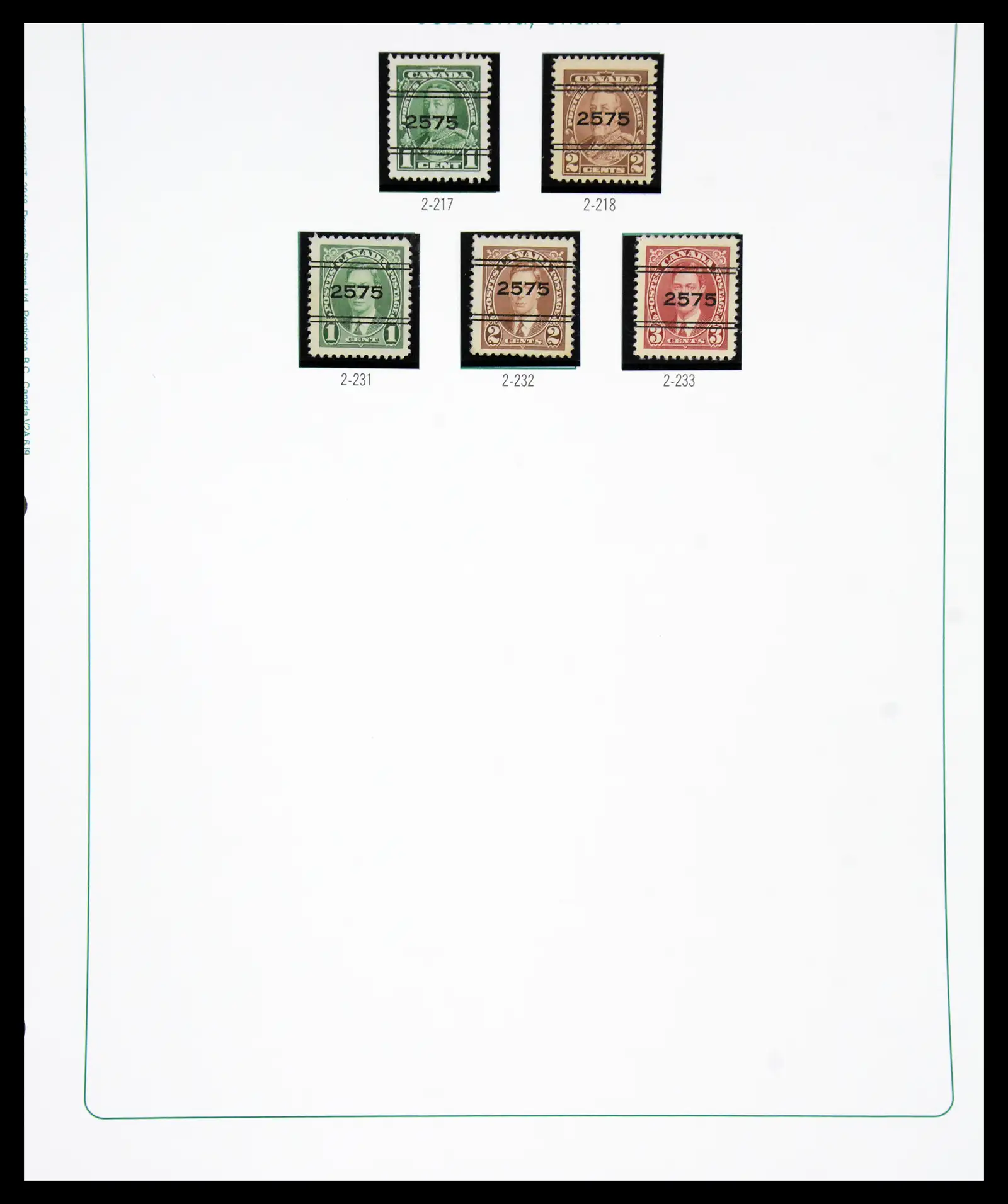 41101 0051 - Stamp collection 41101 Canada precancels.