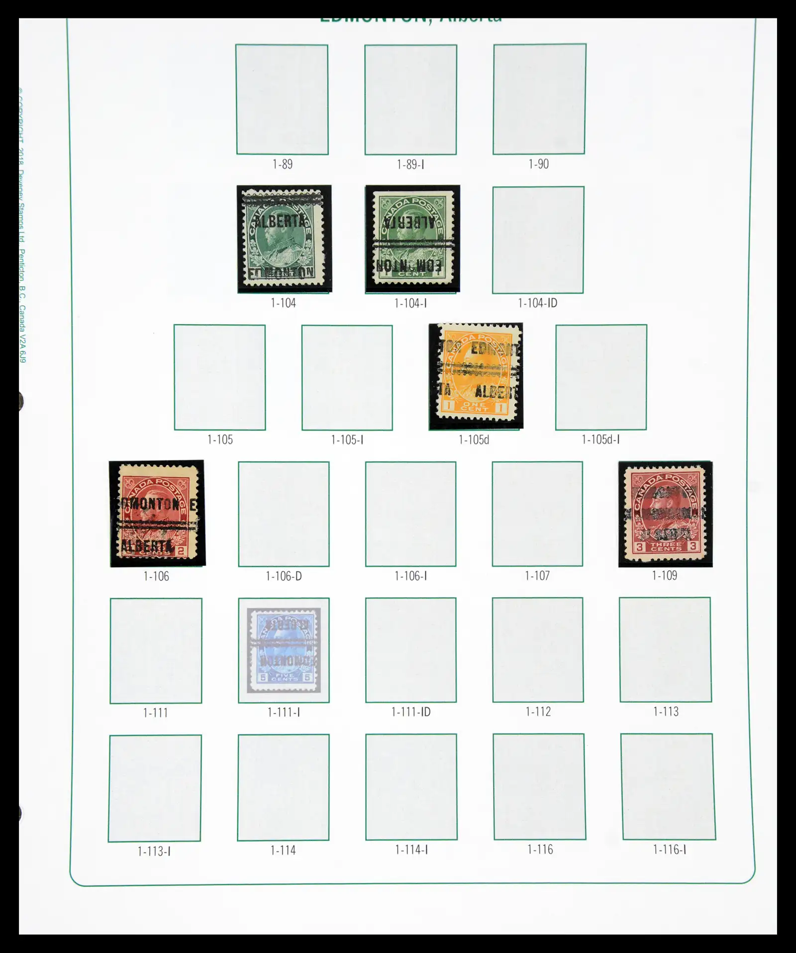41101 0052 - Stamp collection 41101 Canada precancels.