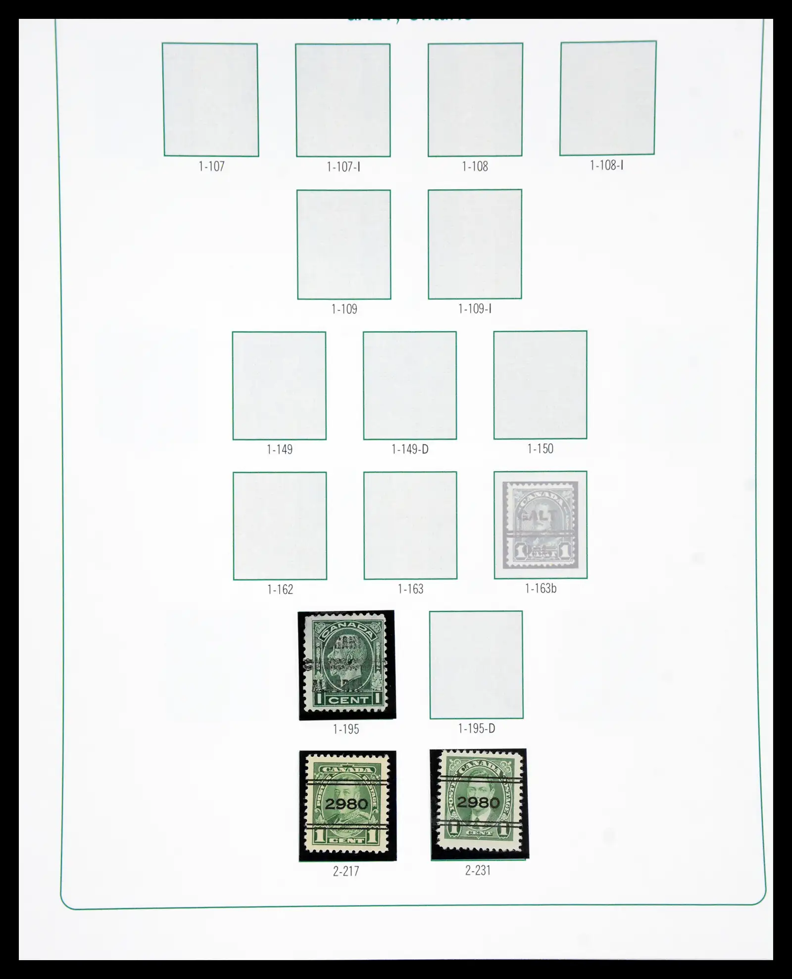 41101 0056 - Stamp collection 41101 Canada precancels.