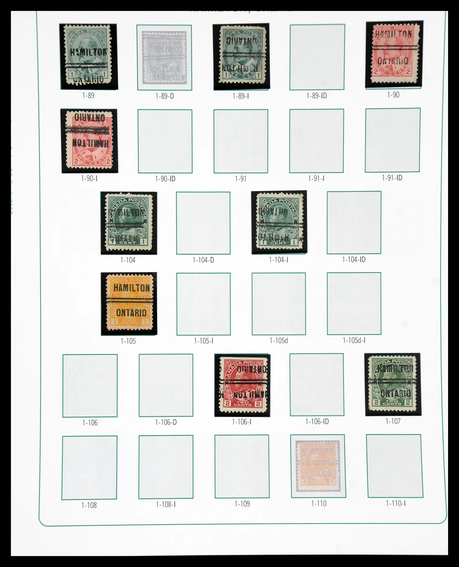 41101 0062 - Stamp collection 41101 Canada precancels.