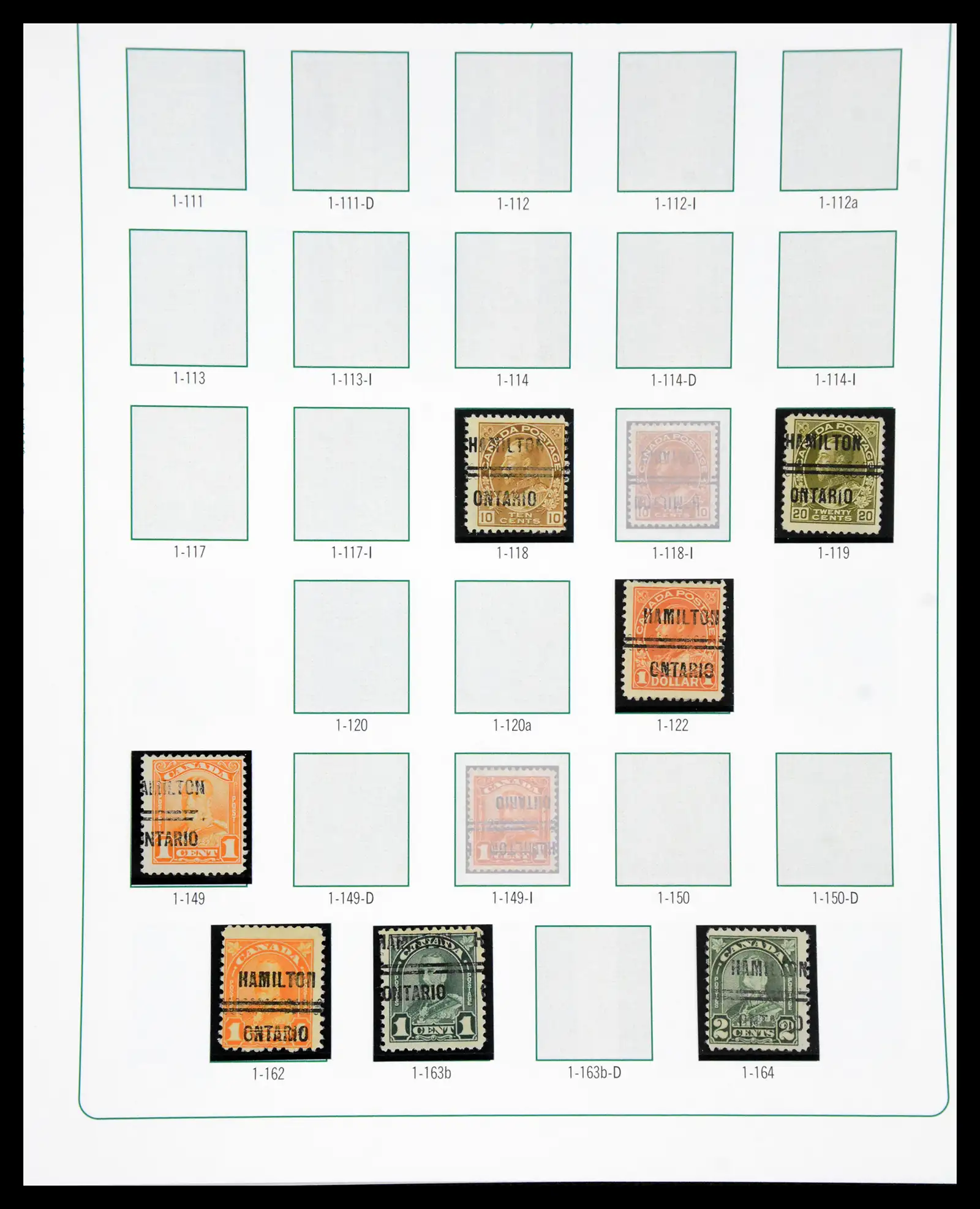 41101 0063 - Stamp collection 41101 Canada precancels.