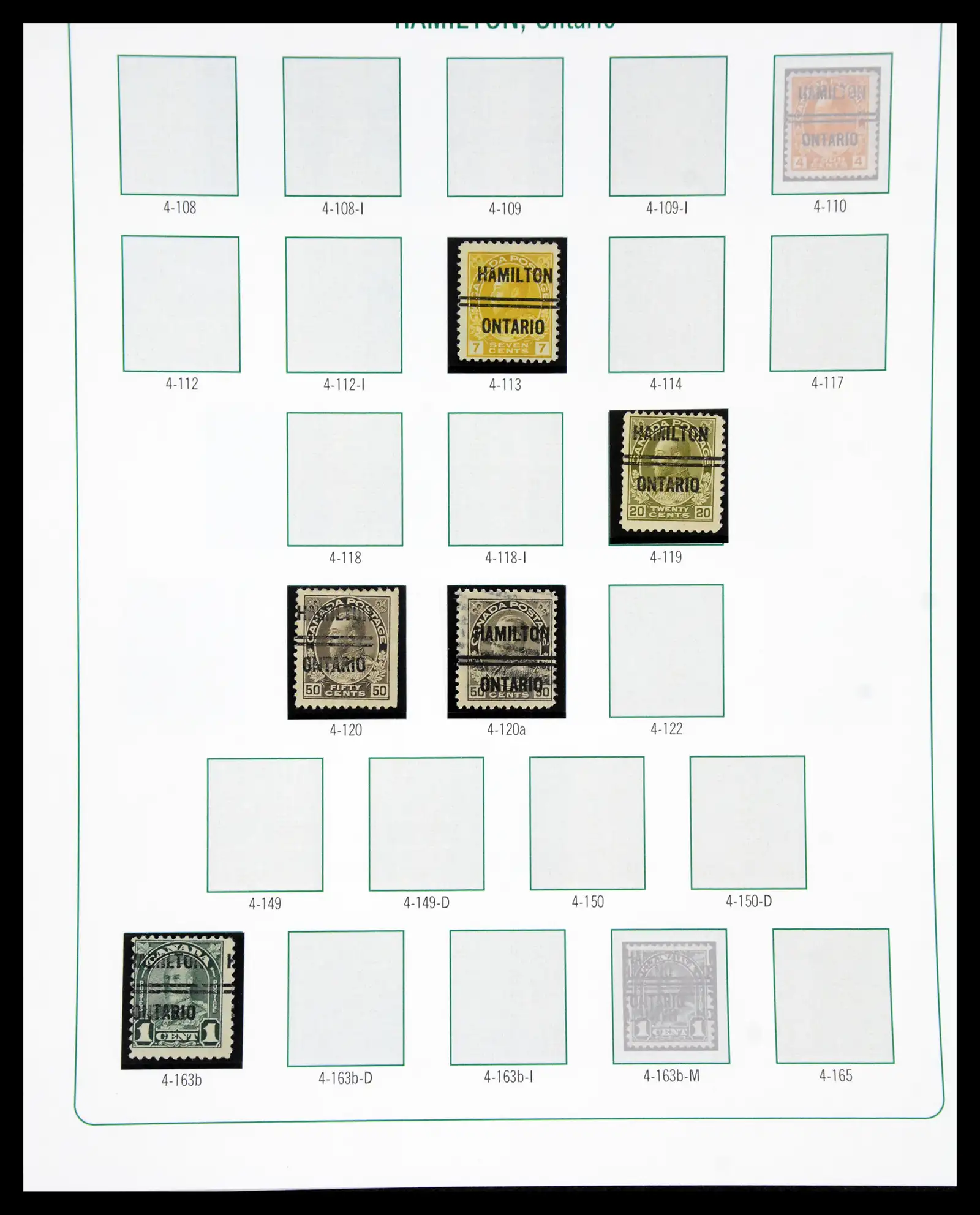 41101 0065 - Stamp collection 41101 Canada precancels.