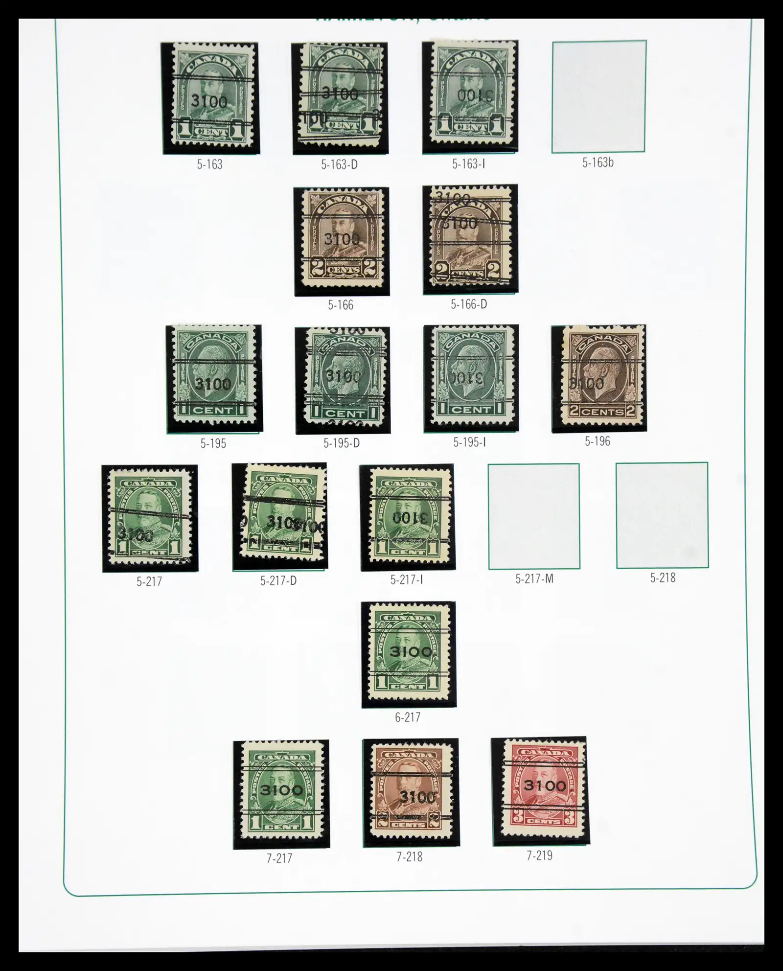 41101 0066 - Stamp collection 41101 Canada precancels.