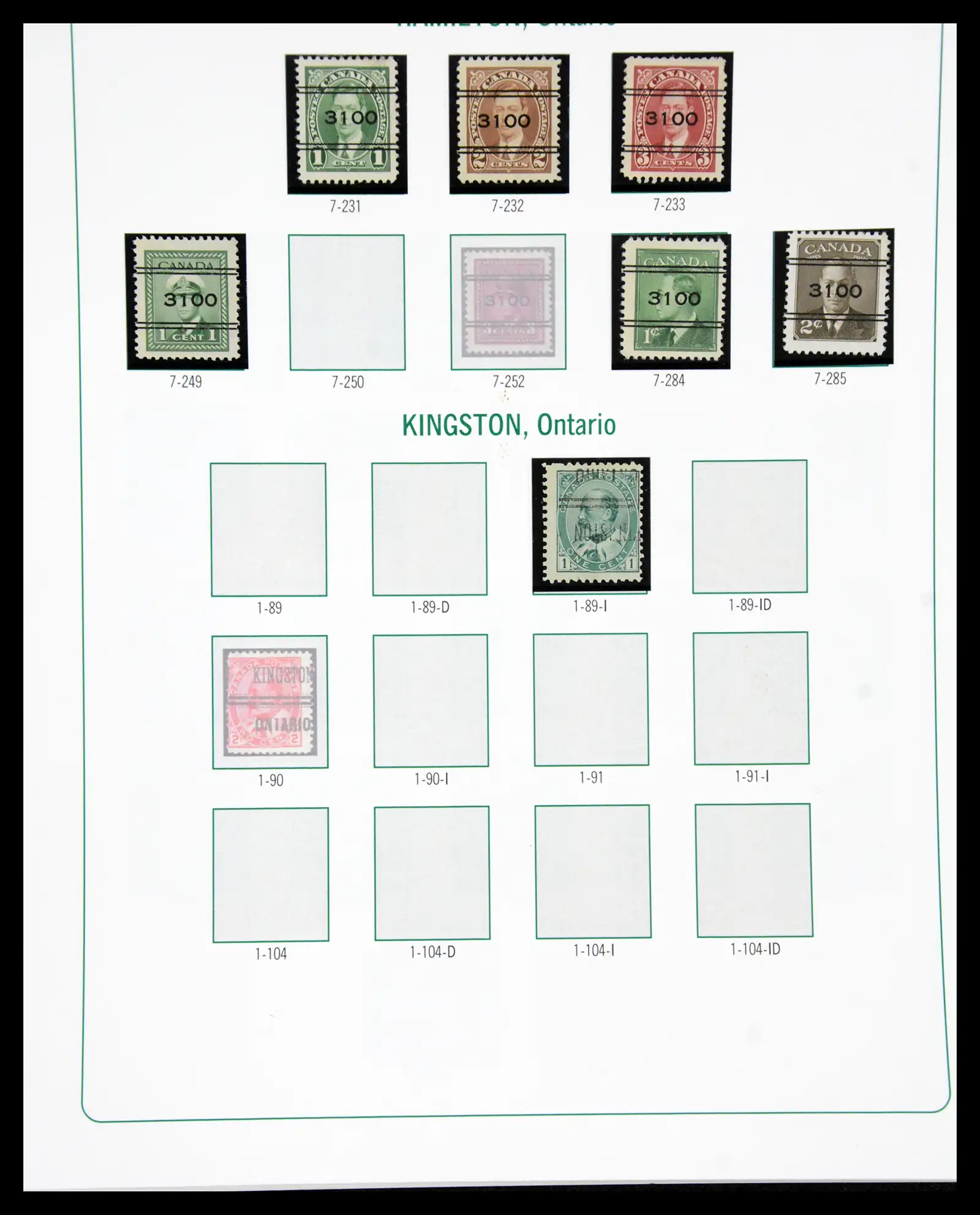 41101 0067 - Stamp collection 41101 Canada precancels.