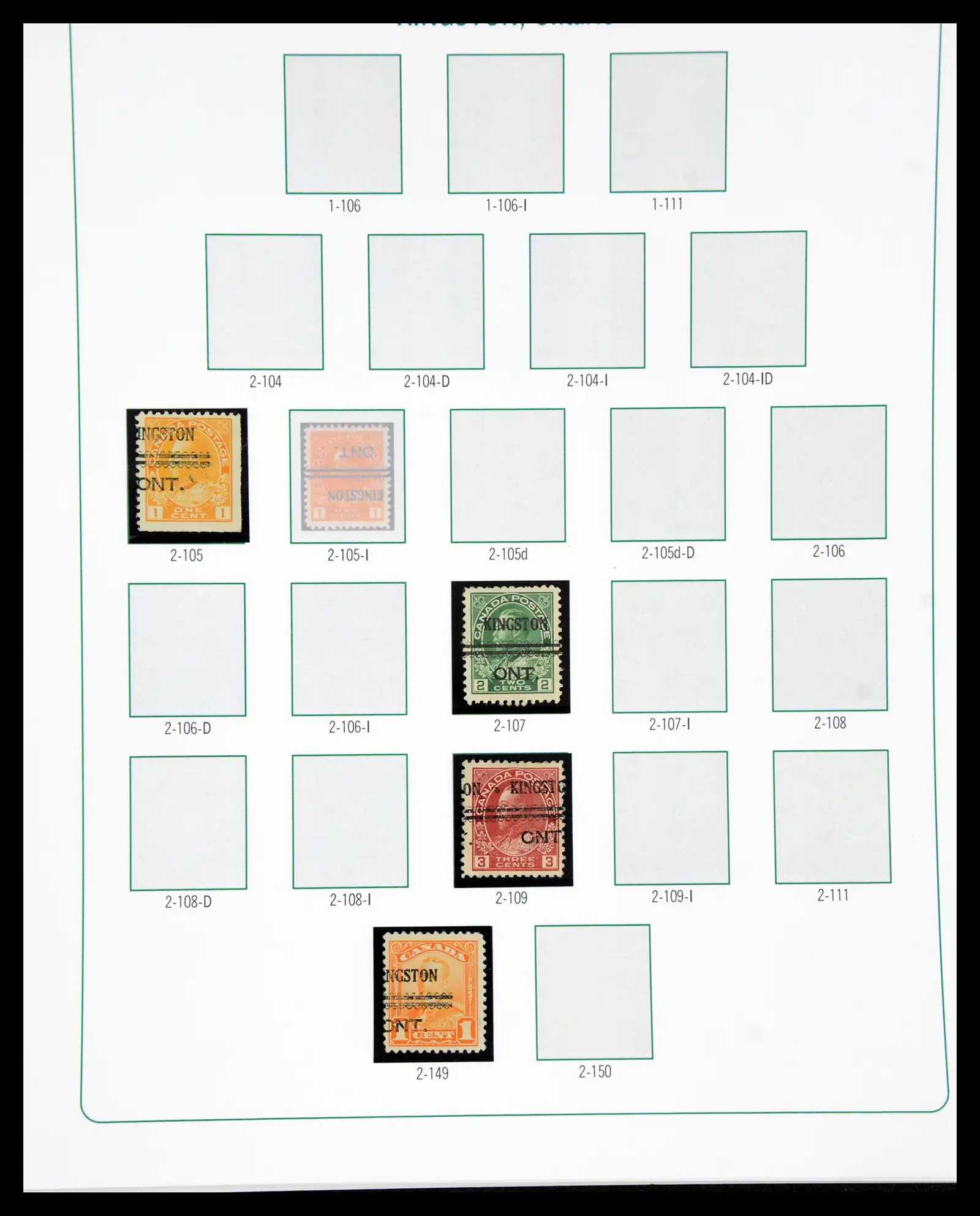 41101 0068 - Stamp collection 41101 Canada precancels.