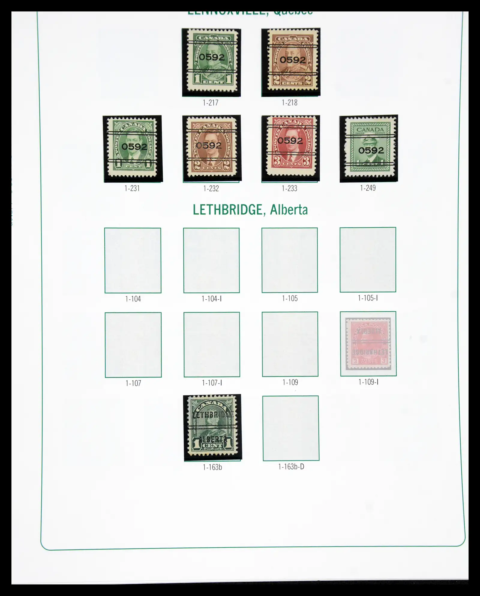 41101 0072 - Stamp collection 41101 Canada precancels.