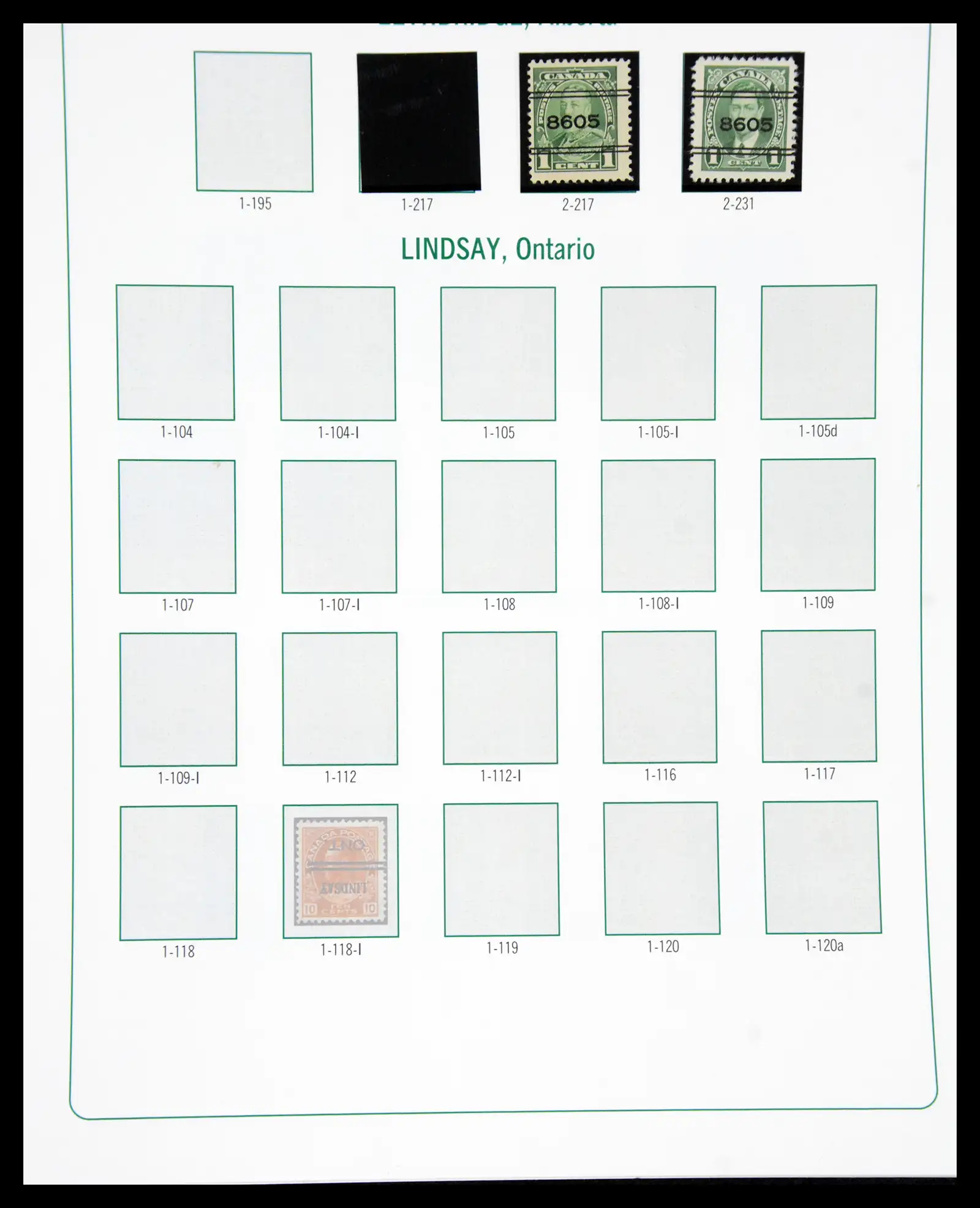41101 0073 - Stamp collection 41101 Canada precancels.