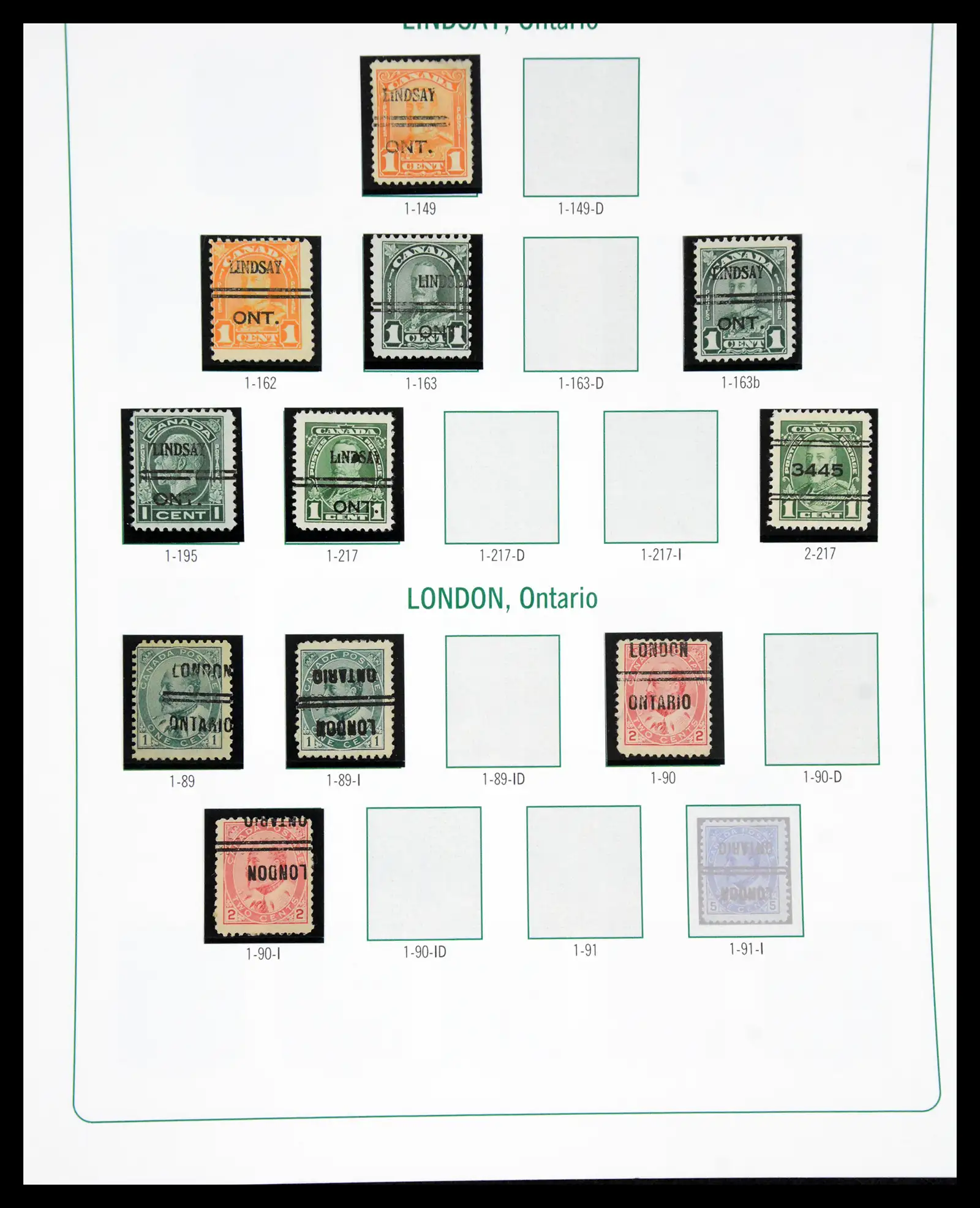 41101 0074 - Stamp collection 41101 Canada precancels.