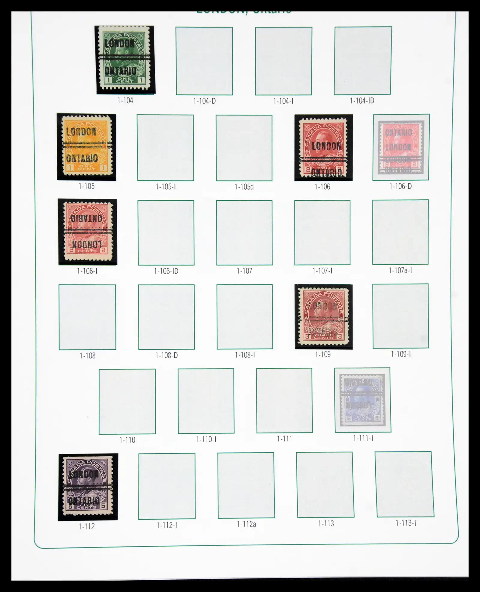 41101 0075 - Stamp collection 41101 Canada precancels.