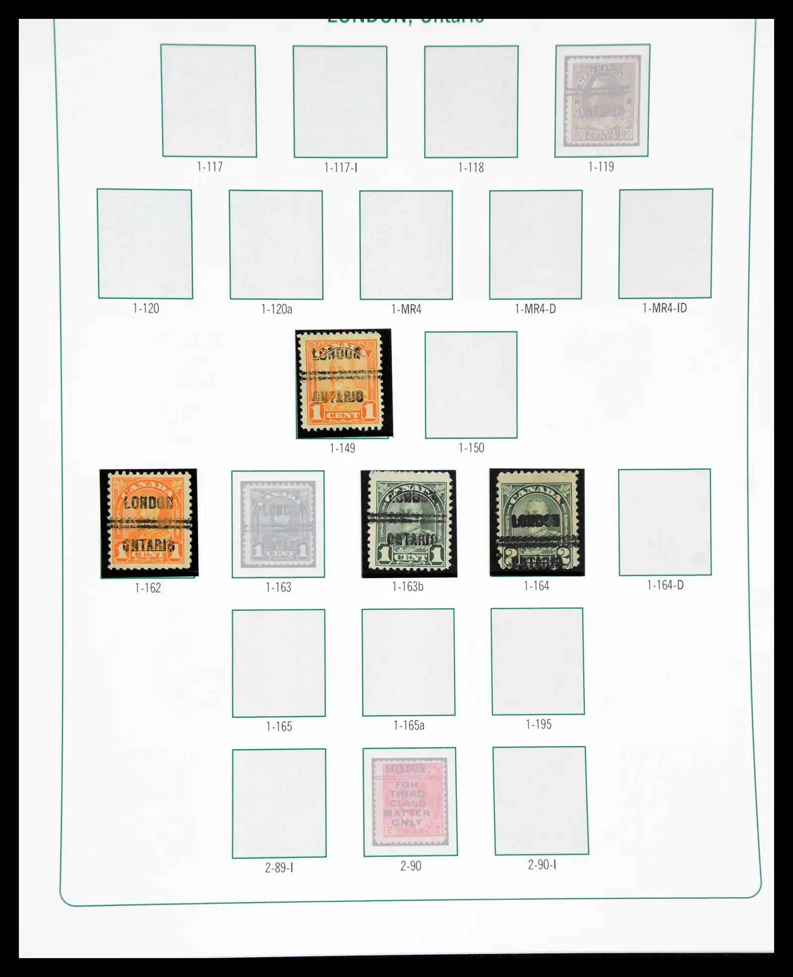 41101 0076 - Stamp collection 41101 Canada precancels.