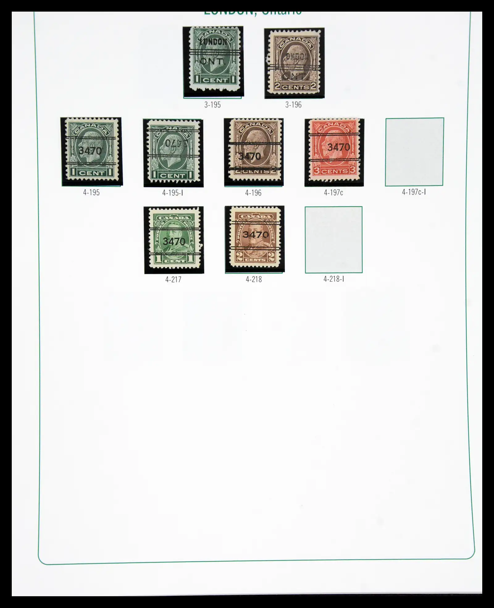 41101 0078 - Stamp collection 41101 Canada precancels.