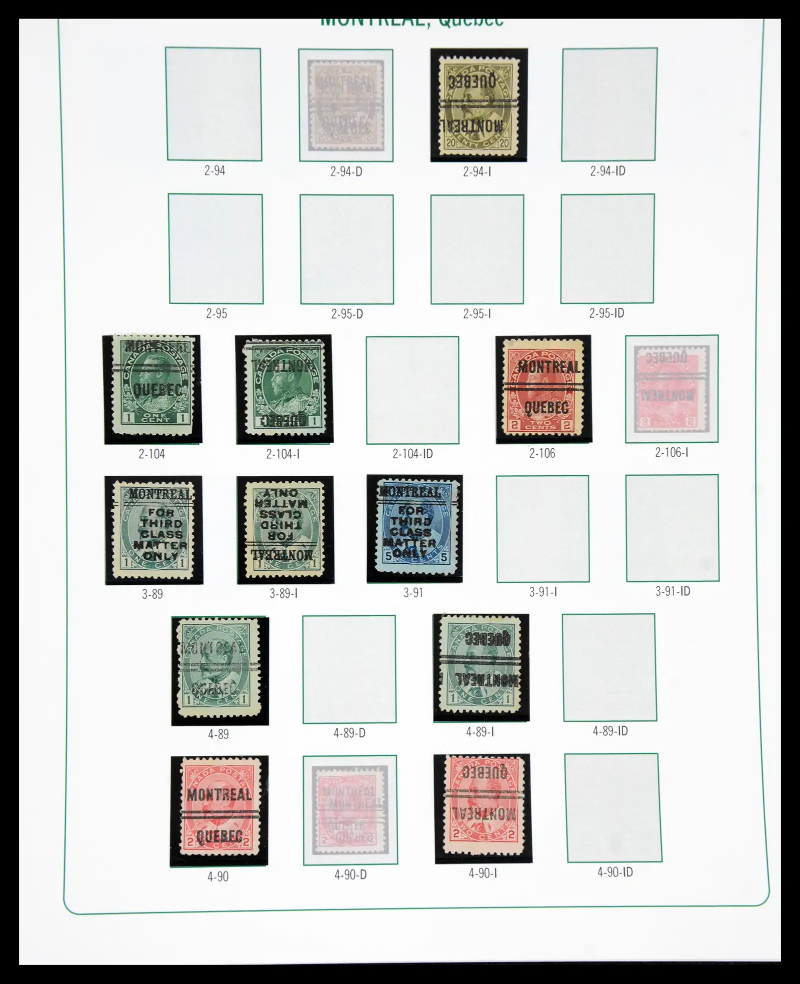 41101 0081 - Stamp collection 41101 Canada precancels.