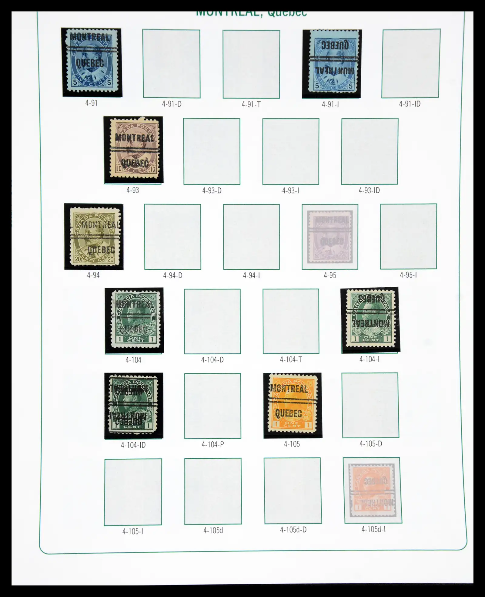 41101 0082 - Stamp collection 41101 Canada precancels.