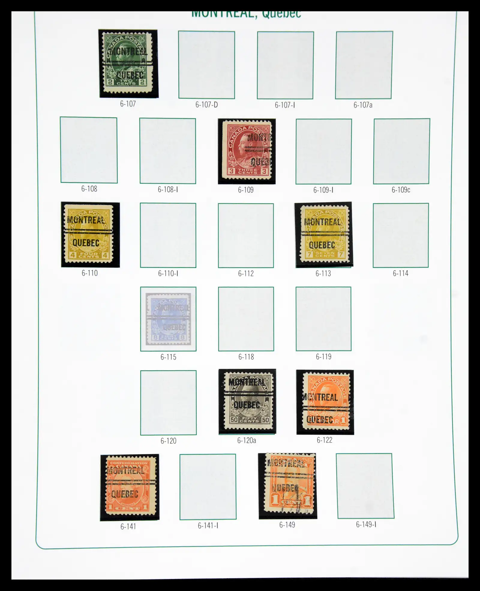 41101 0087 - Stamp collection 41101 Canada precancels.