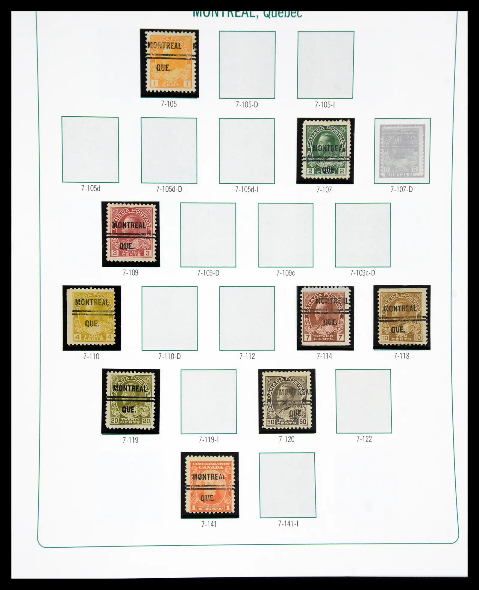 41101 0088 - Stamp collection 41101 Canada precancels.