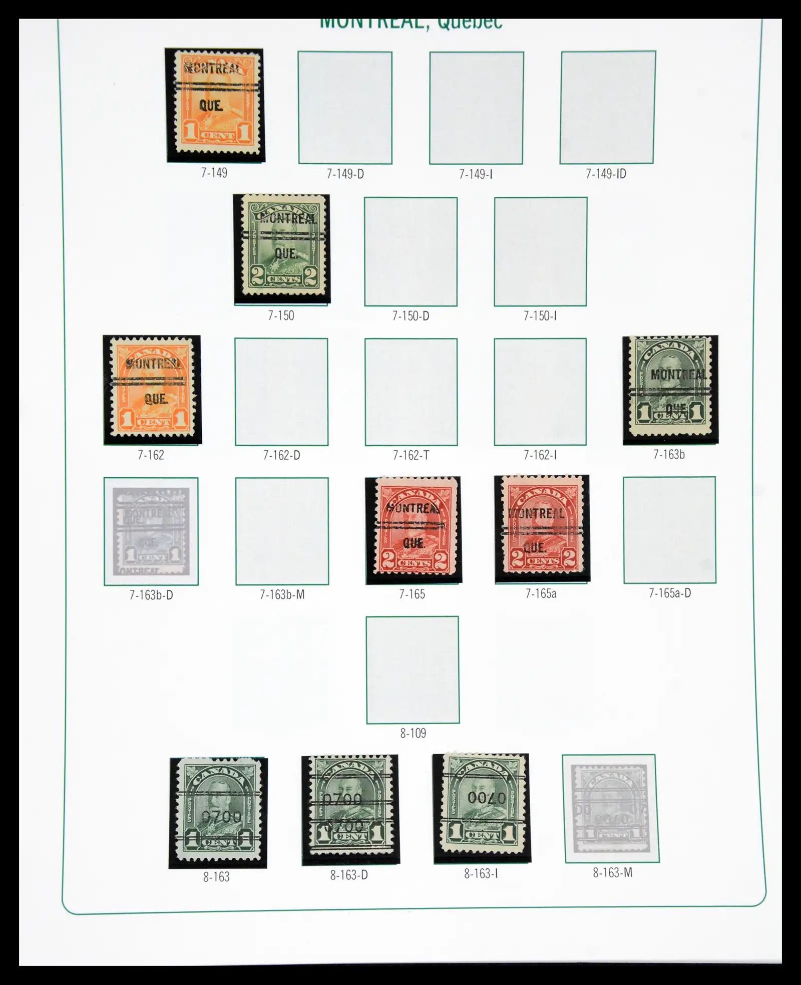 41101 0089 - Stamp collection 41101 Canada precancels.
