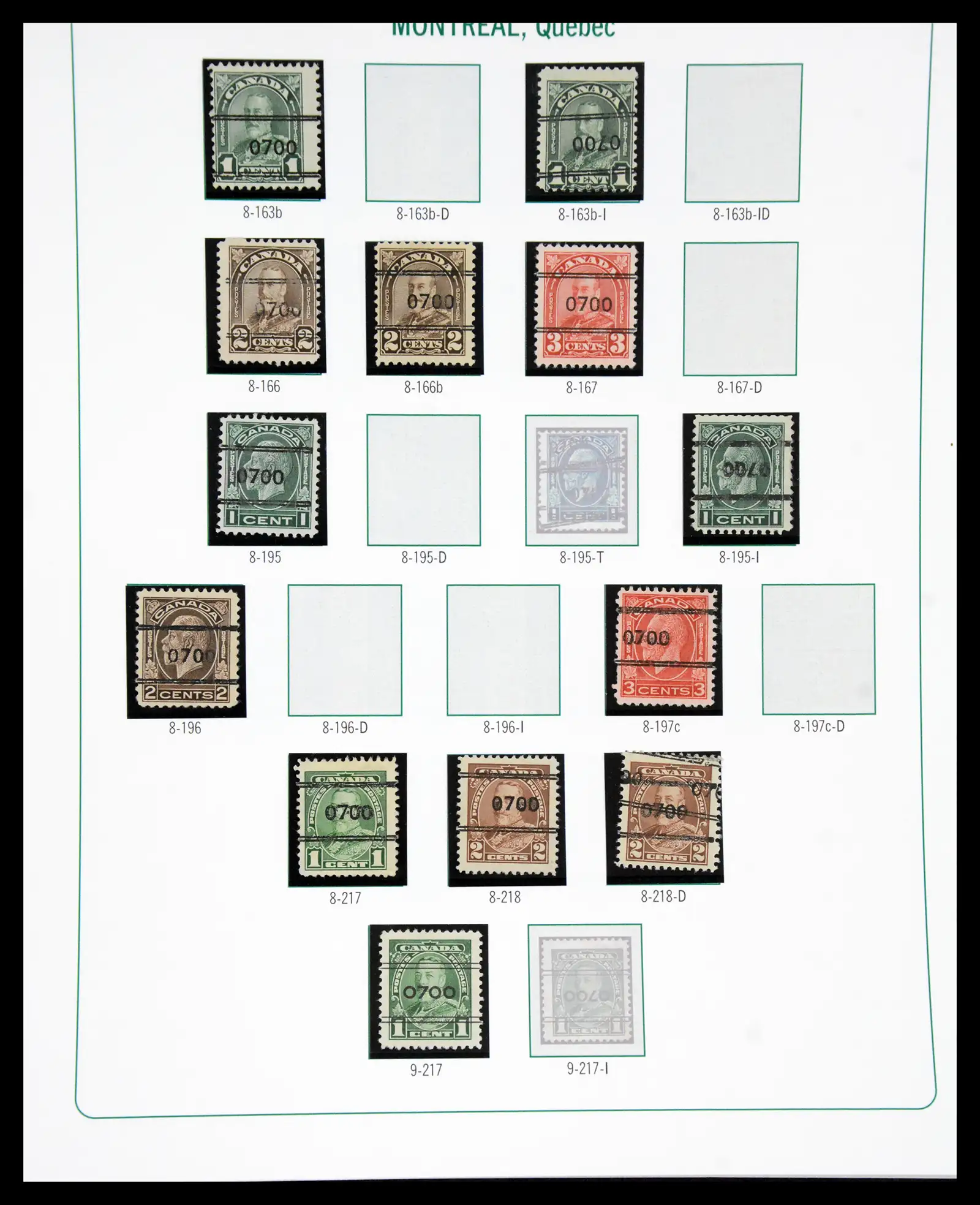 41101 0090 - Stamp collection 41101 Canada precancels.