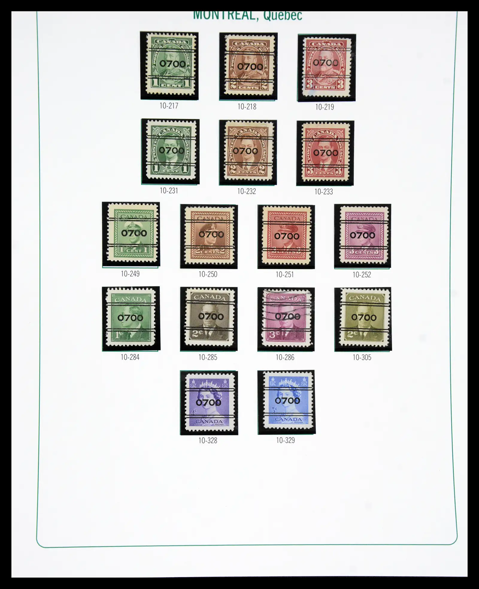41101 0091 - Stamp collection 41101 Canada precancels.