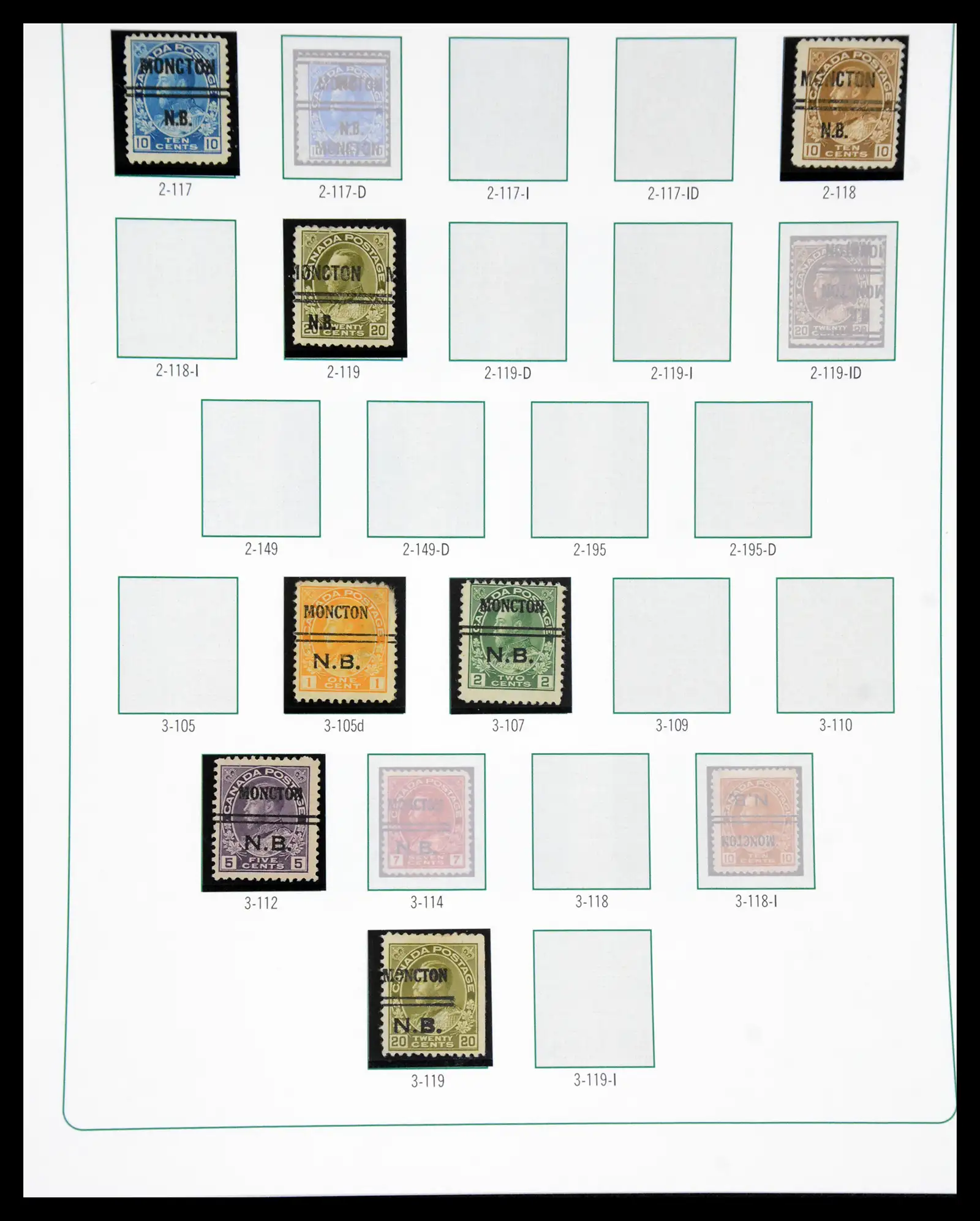41101 0095 - Stamp collection 41101 Canada precancels.